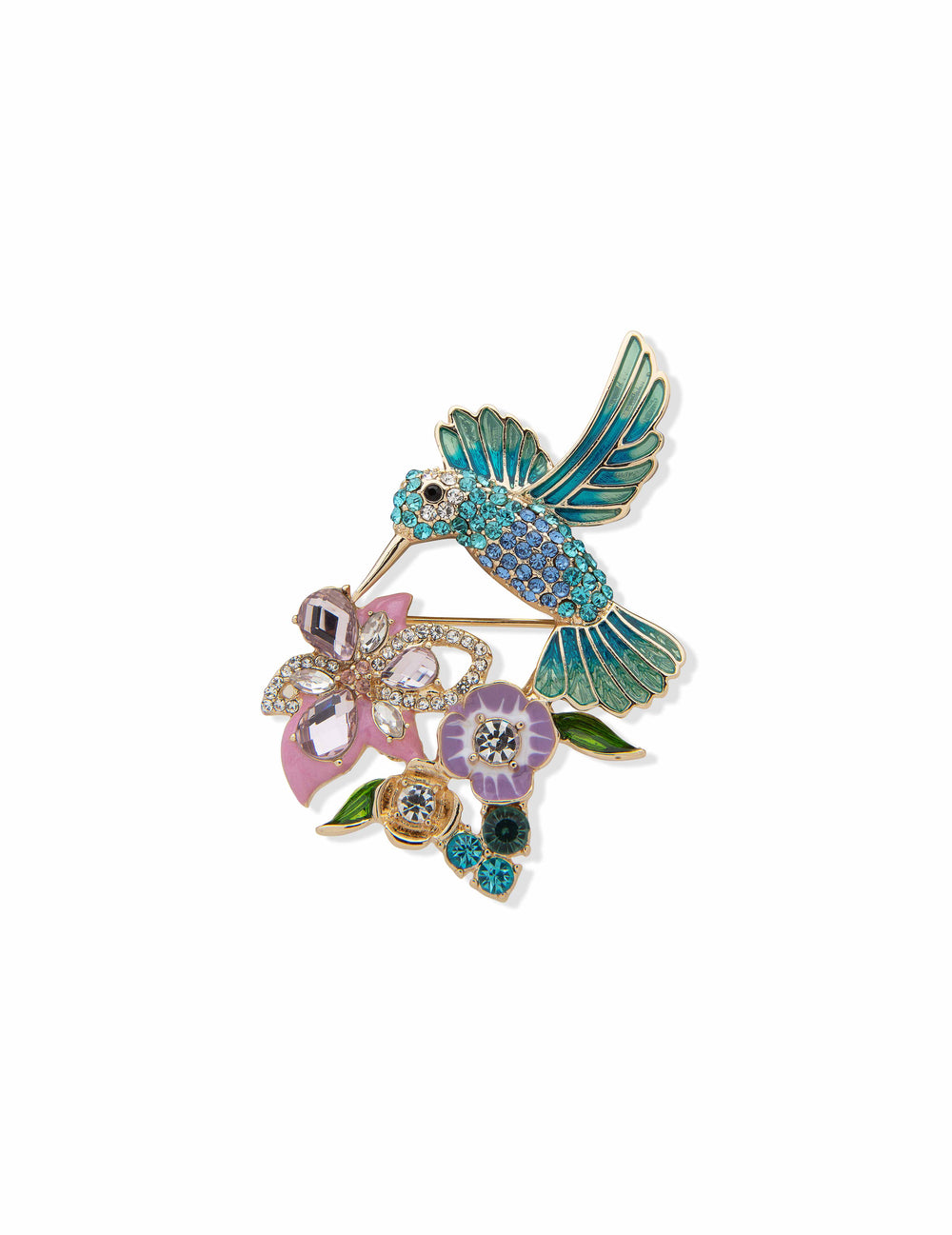 Anne Klein Hummingbird and Flower Pin - Anne Klein