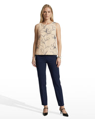 Shell Top with Tall Hem - Anne Klein NATURAL GRN MLT