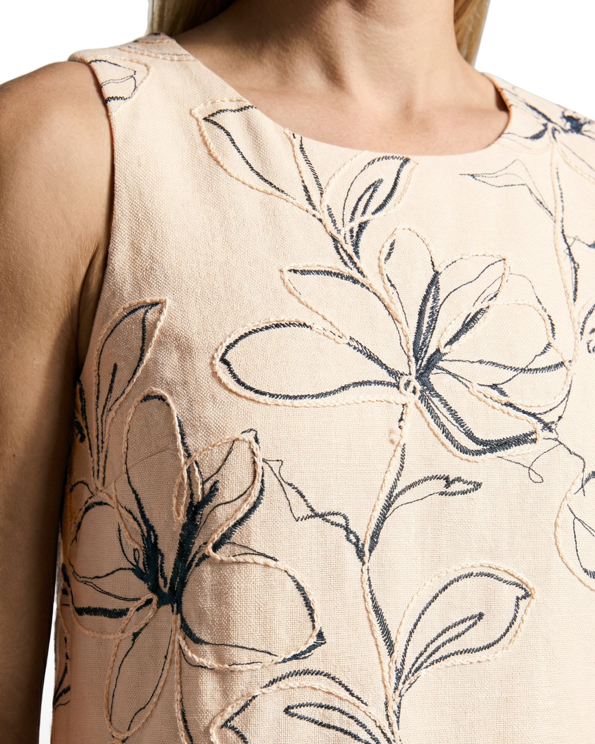 Shell Top with Tall Hem - Anne Klein NATURAL GRN MLT