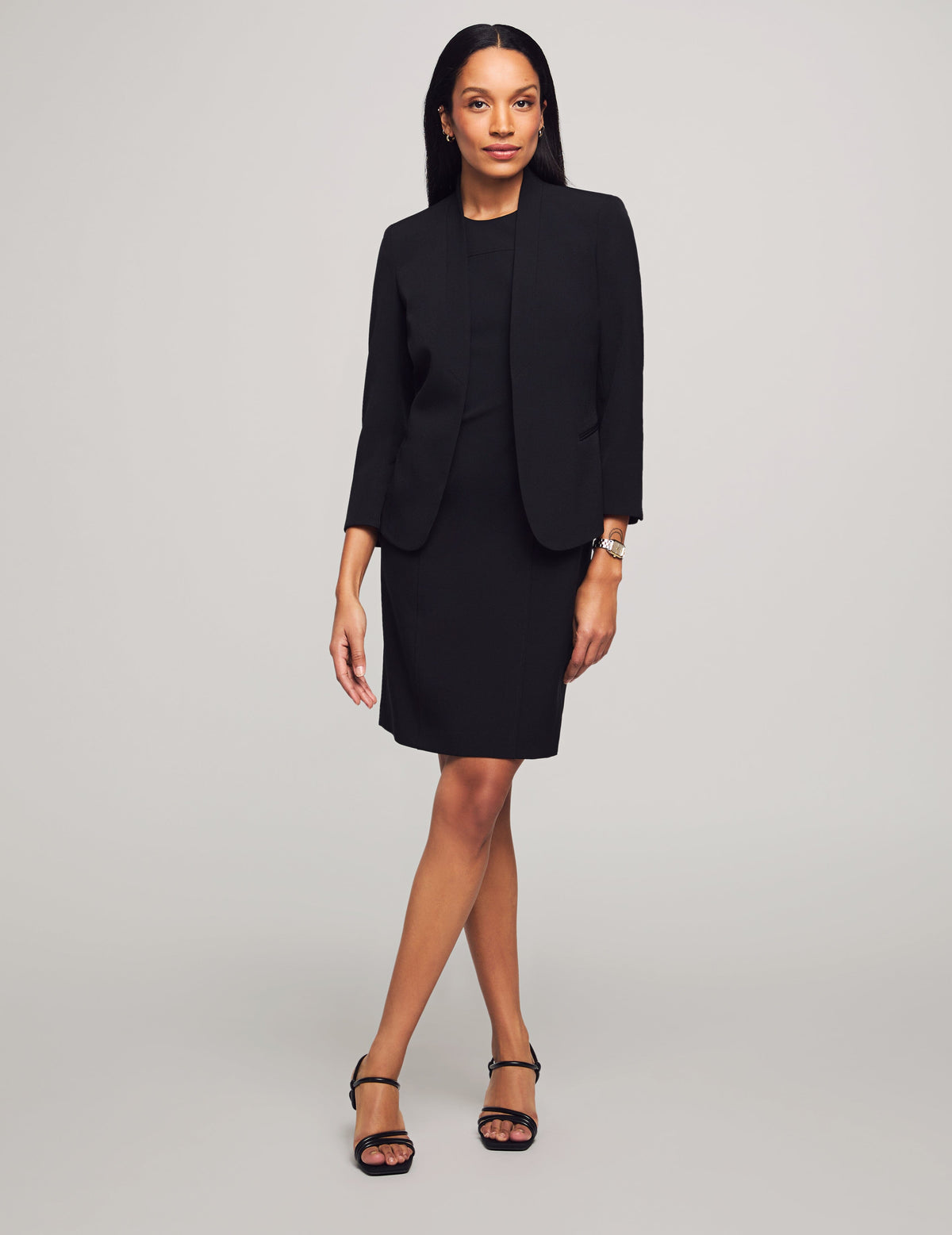 Black Blazer & Sheath Dress Set - Anne Klein Black