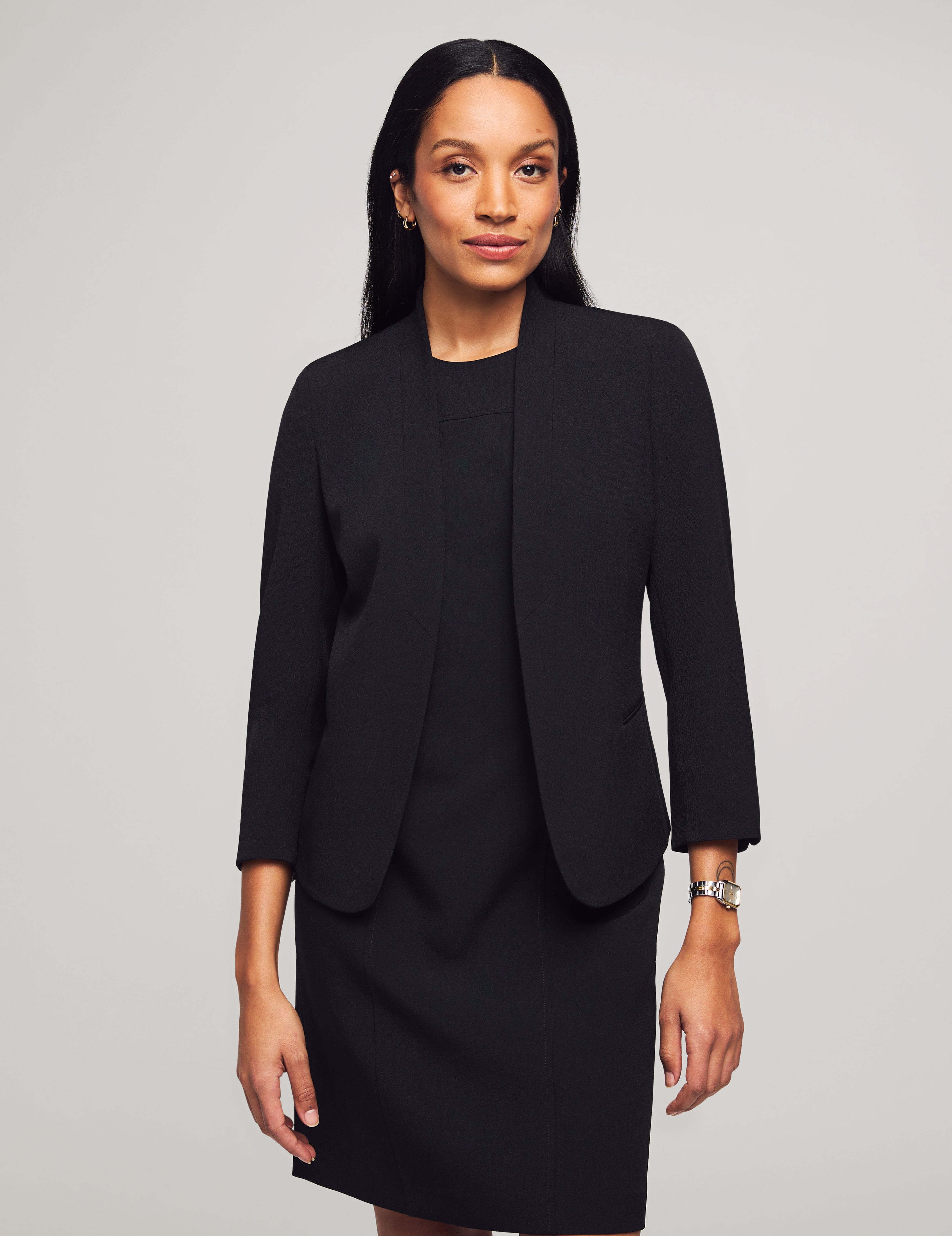 Black Blazer & Sheath Dress Set - Anne Klein Black