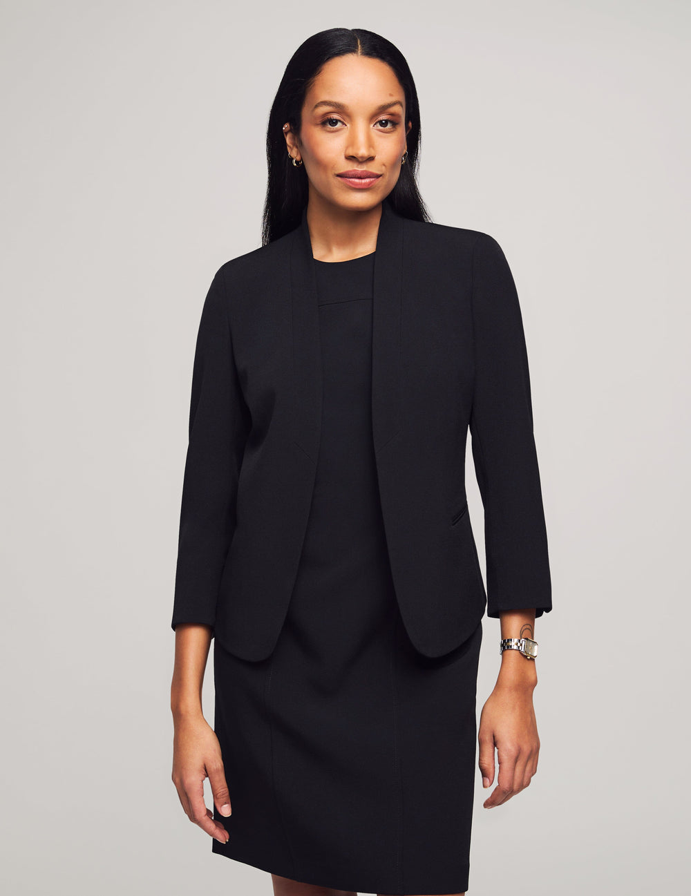 Black Blazer & Sheath Dress Set - Anne Klein Black