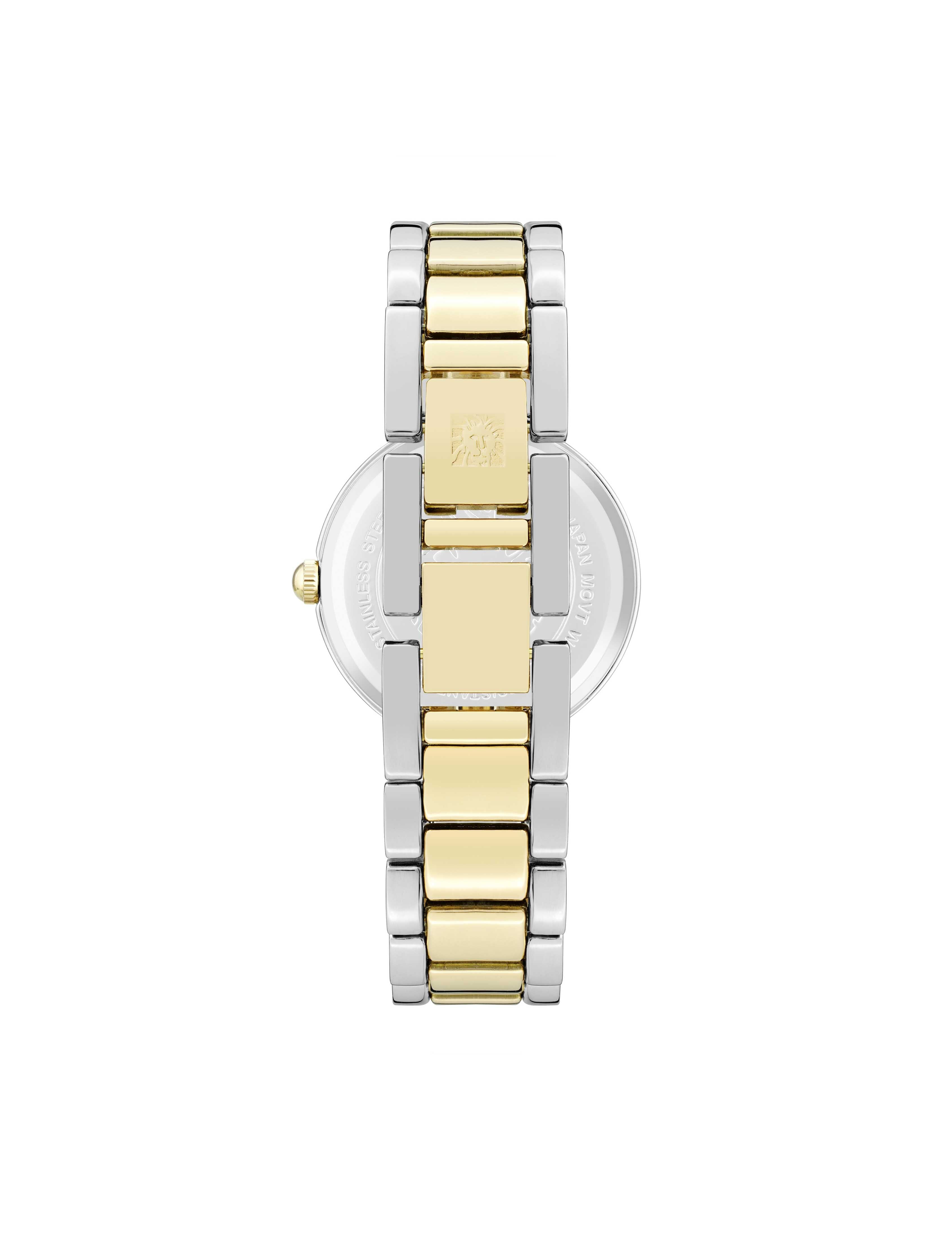 Diamond Dial Bracelet Watch - Anne Klein Navy&Two-Tone
