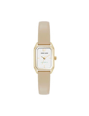 Octagonal Sustainable Leather Band Watch - Anne Klein Gold-Tone/Beige