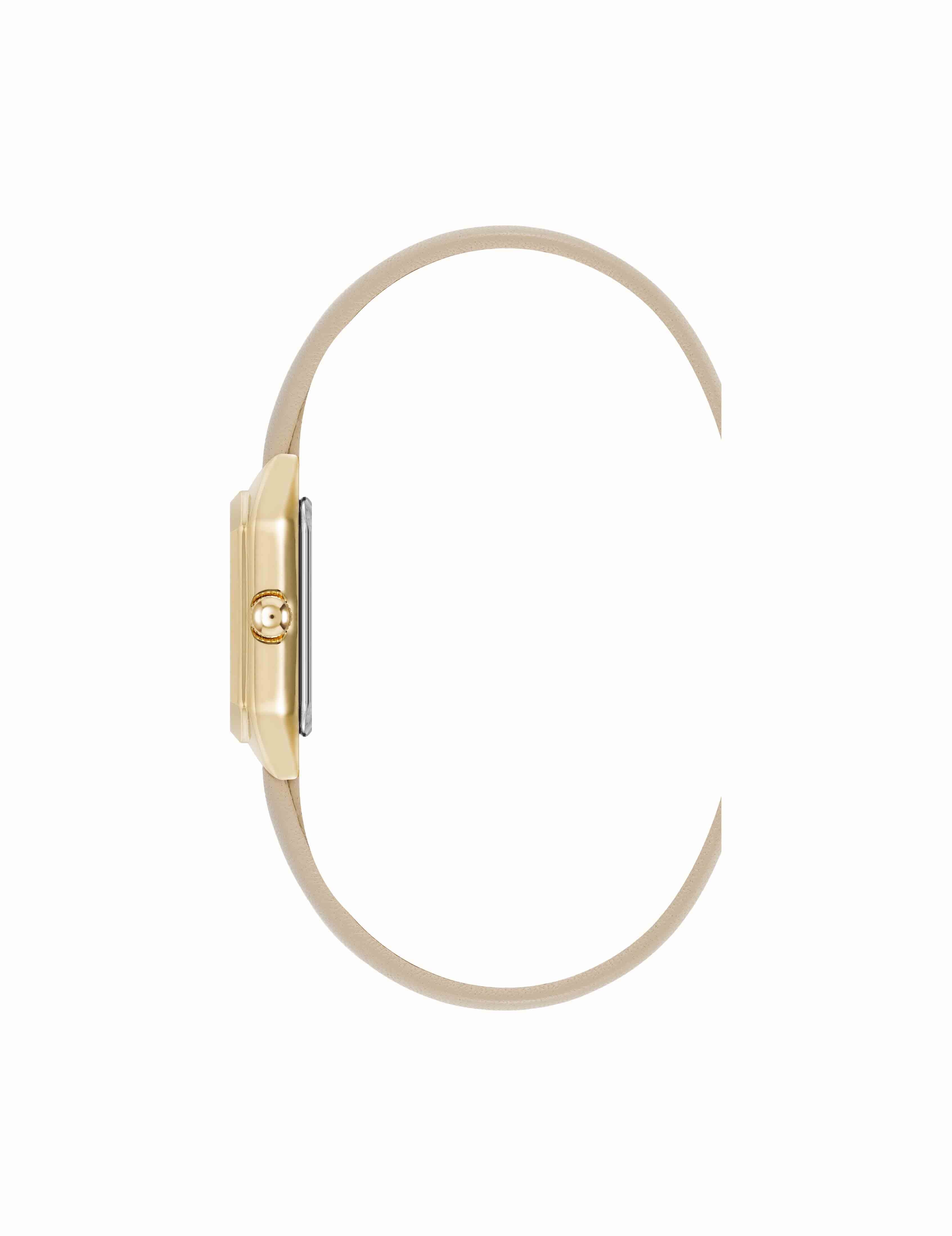 Octagonal Sustainable Leather Band Watch - Anne Klein Gold-Tone/Beige