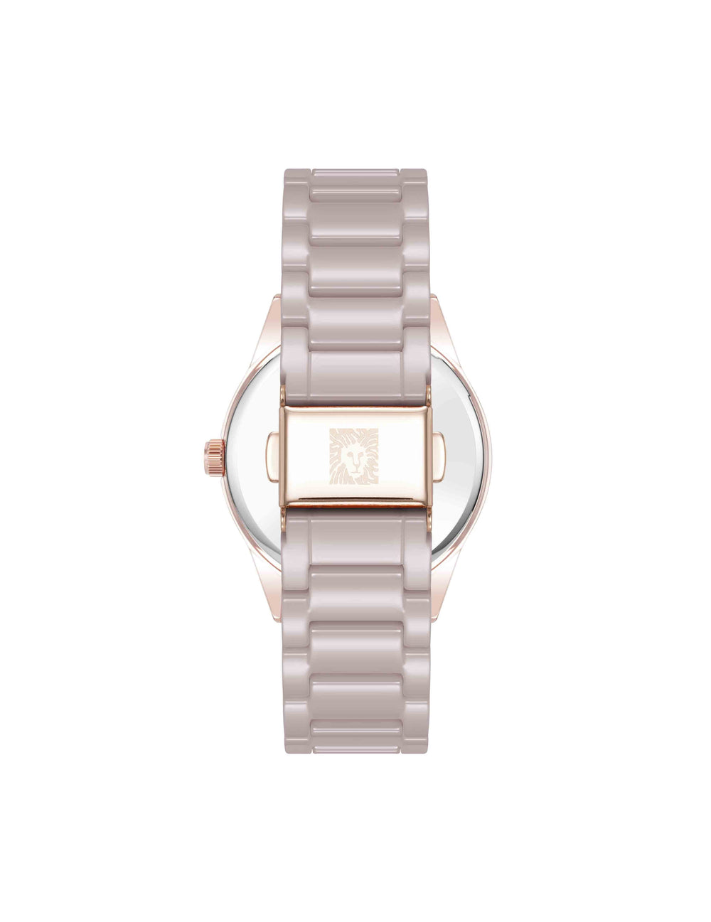 Ceramic Bracelet Floral Dial Watch - Anne Klein Taupe/Rose-Tone