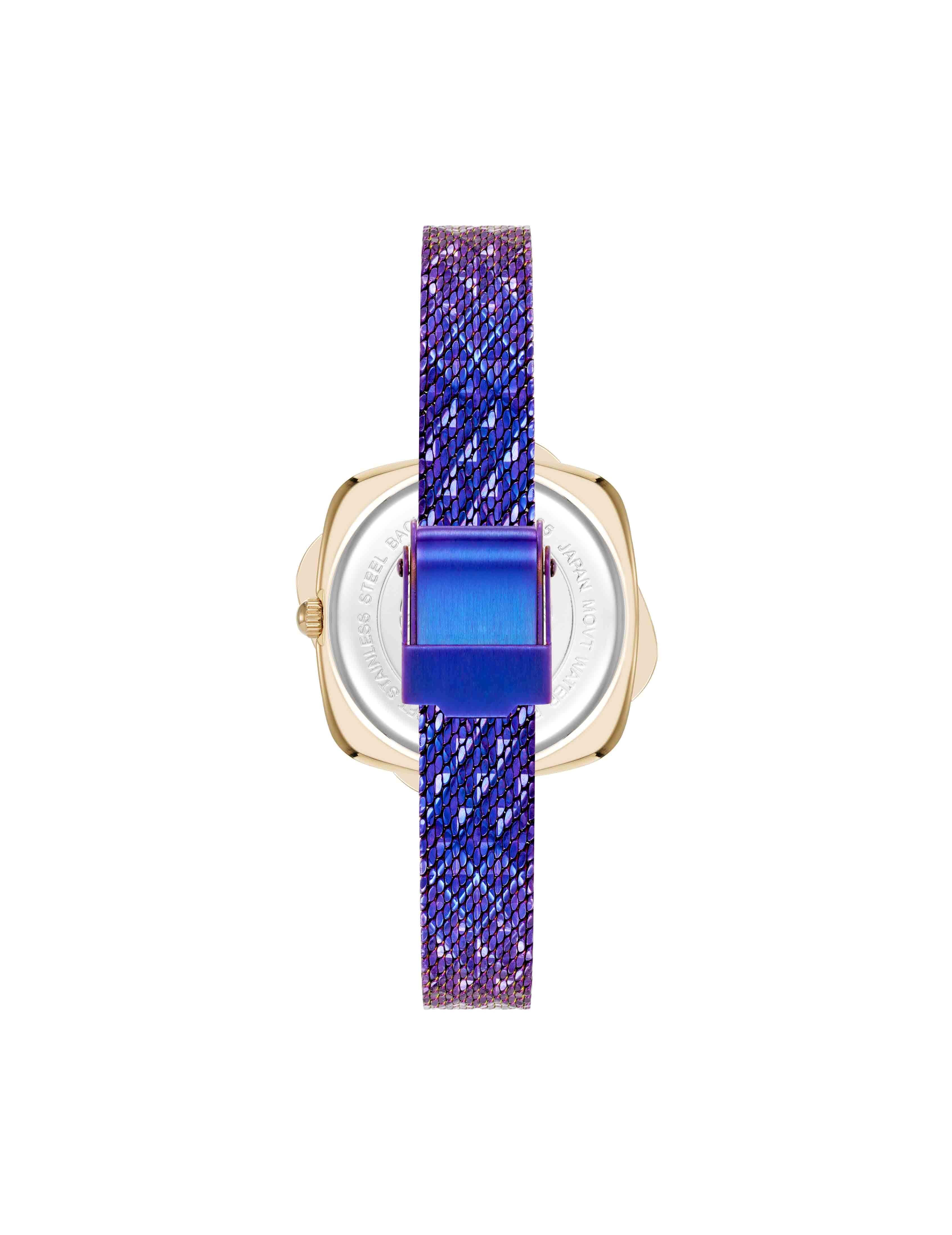 Elegant Hidden Crystal Watch - Anne Klein Iridescent Purple/Gold-Tone