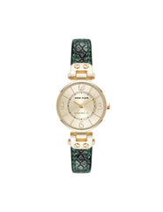 Sustainable Leather Strap Watch - Anne Klein Gold-Tone/Green