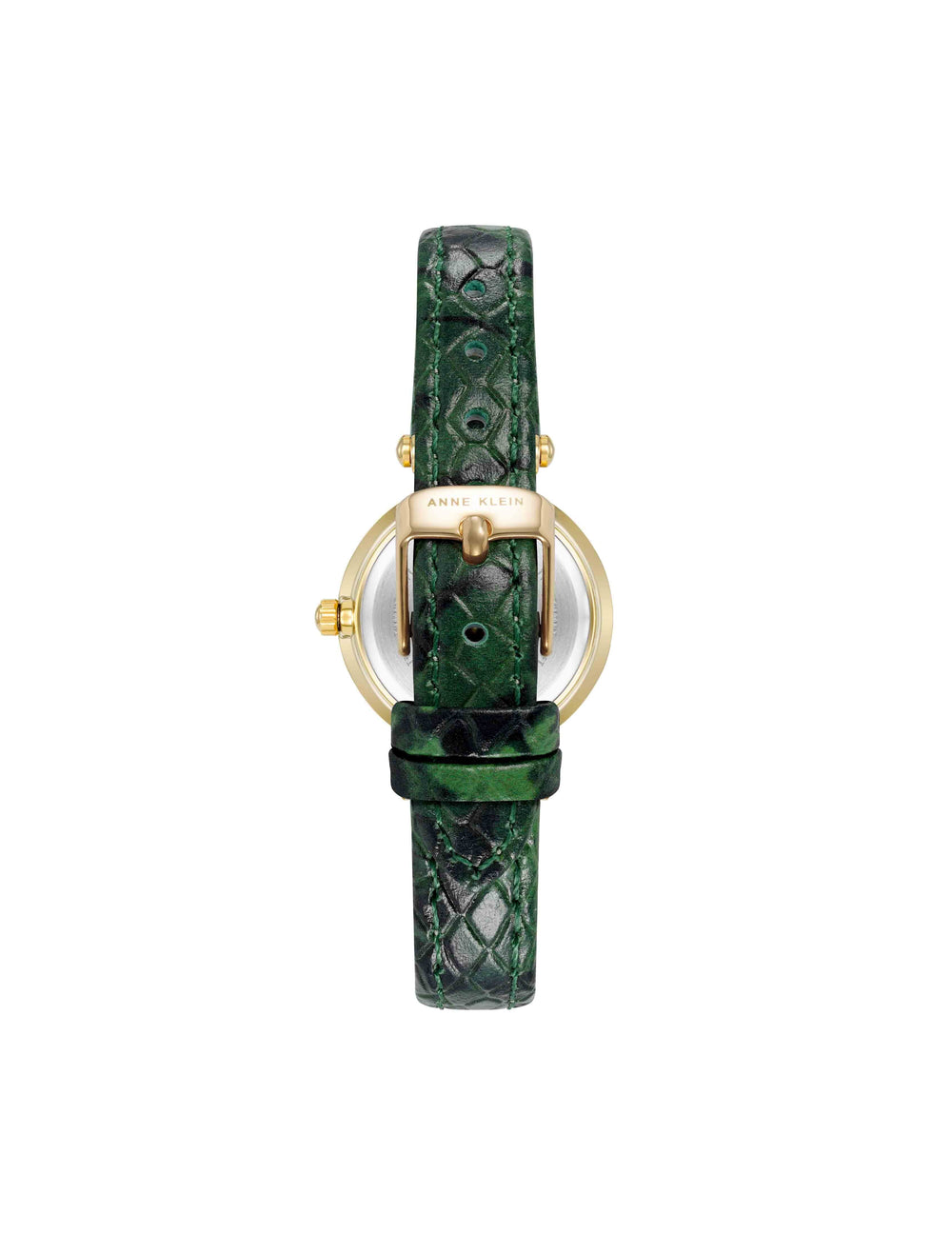 Sustainable Leather Strap Watch - Anne Klein Gold-Tone/Green