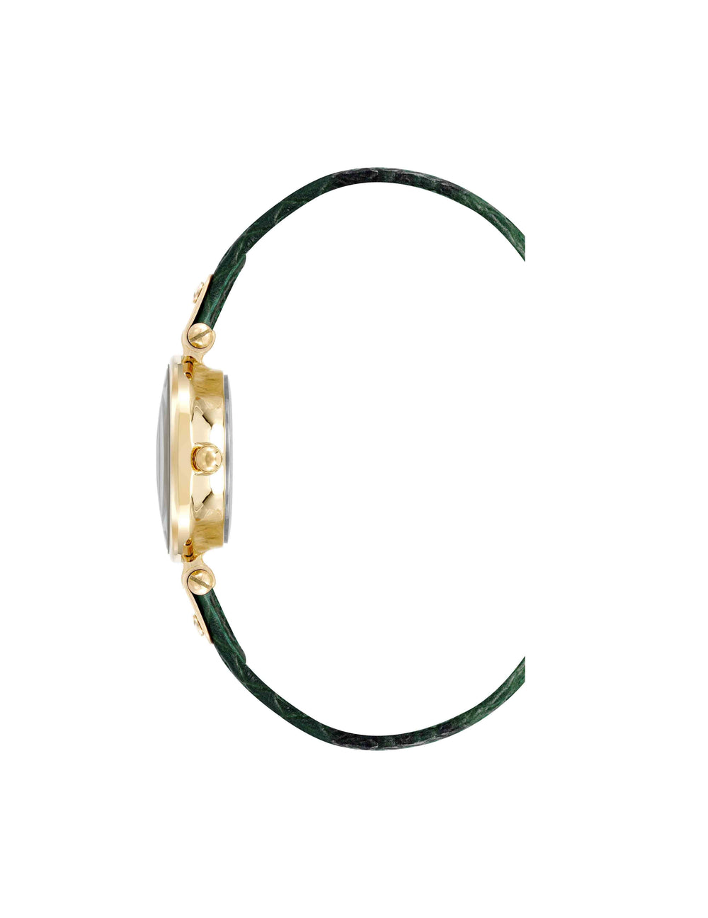 Sustainable Leather Strap Watch - Anne Klein Gold-Tone/Green
