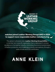 Sustainable Leather Strap Watch - Anne Klein Gold-Tone/Green