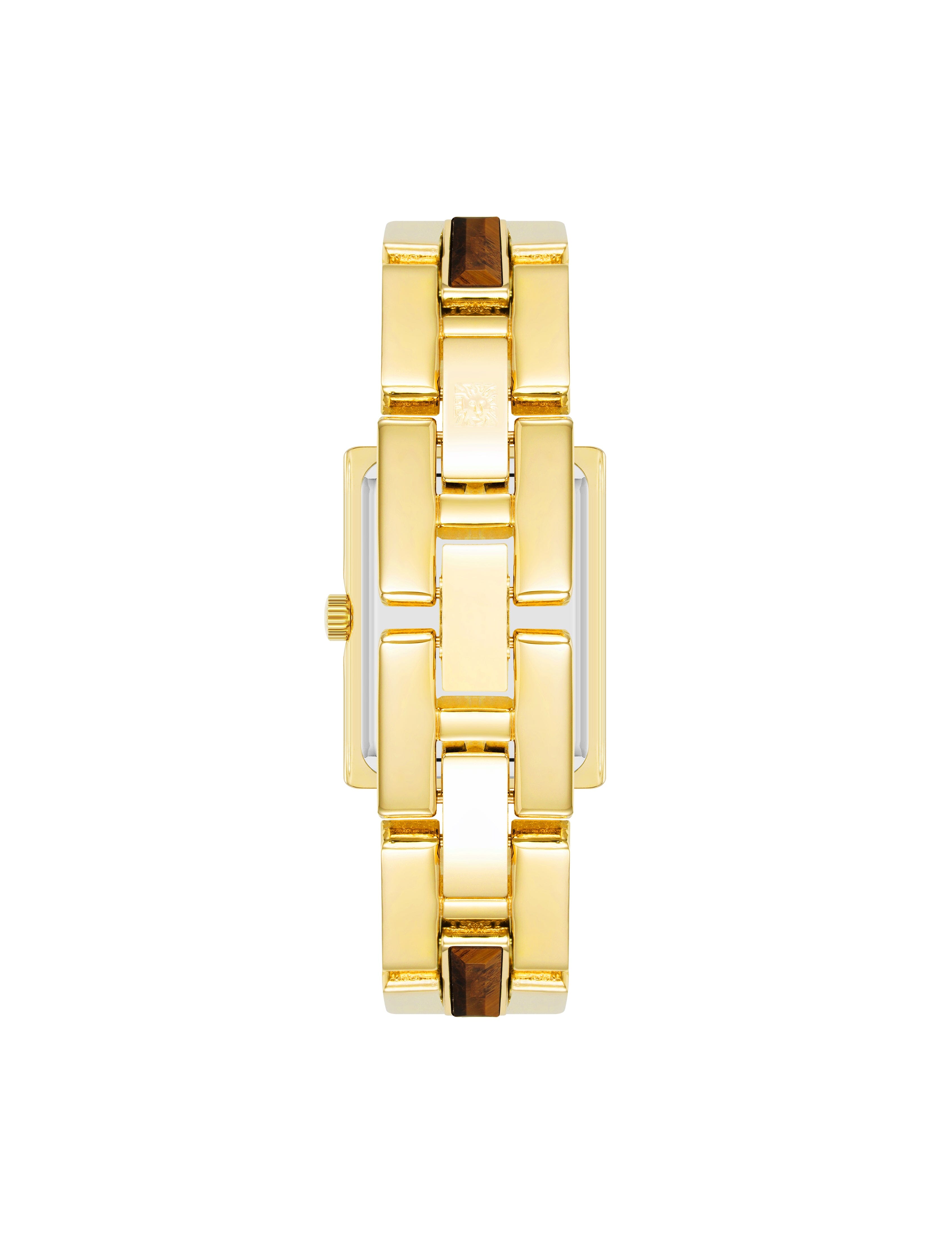 Gemstone Accented Bracelet Watch - Anne Klein Tiger's Eye/Gold
