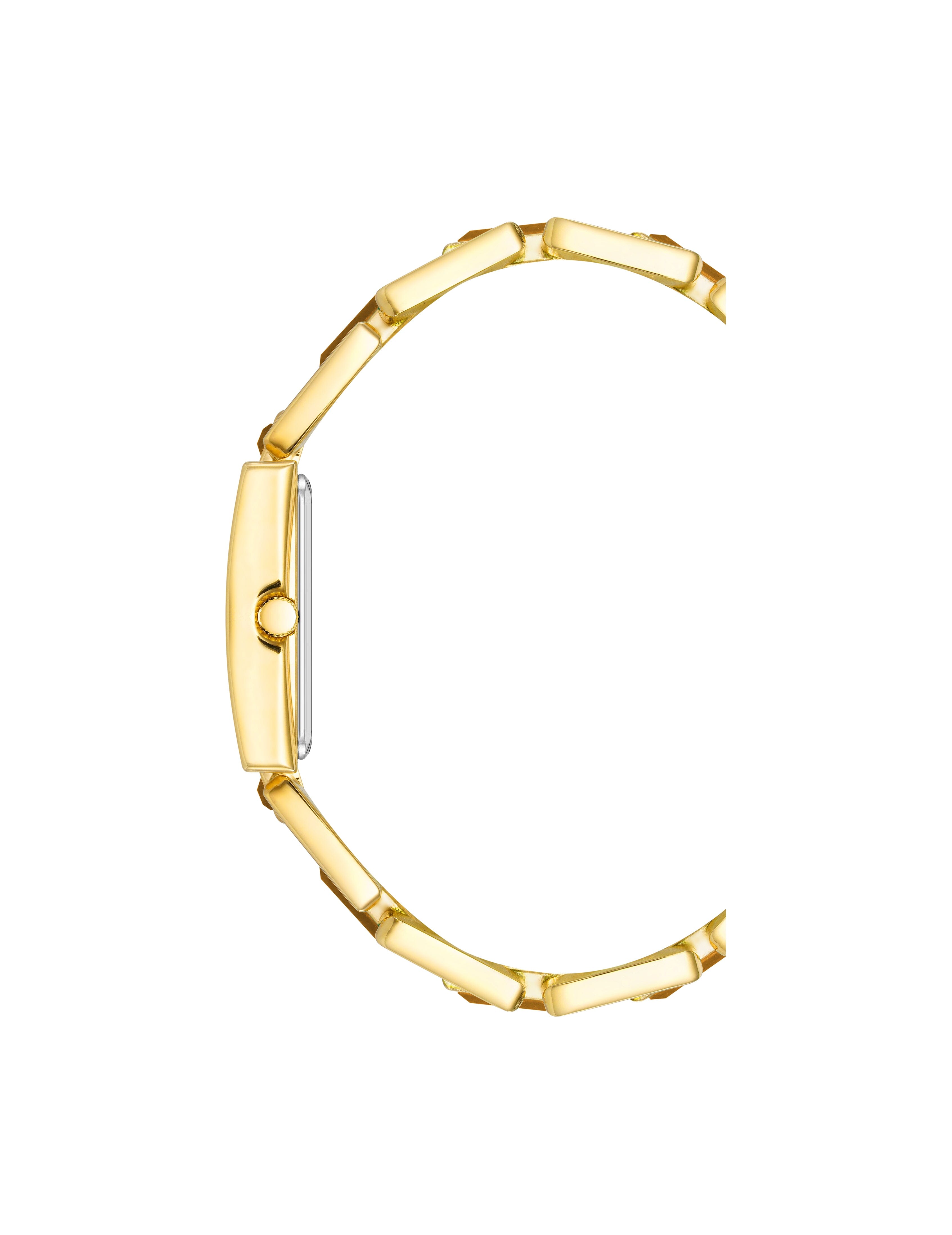Gemstone Accented Bracelet Watch - Anne Klein Tiger's Eye/Gold