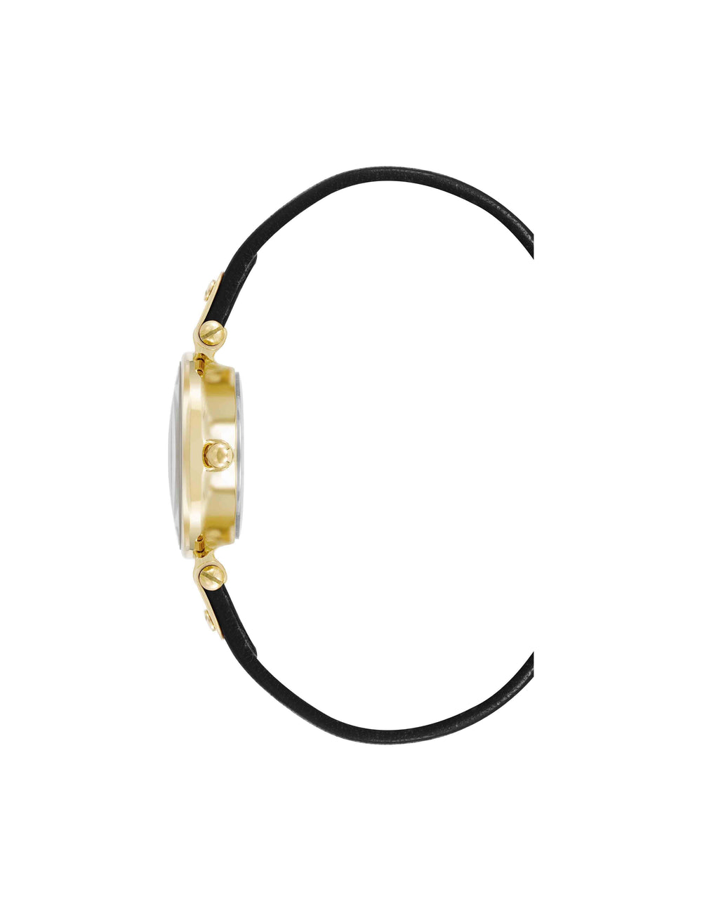 Sustainable Leather Strap Watch - Anne Klein Gold-Tone/Black