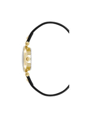 Sustainable Leather Strap Watch - Anne Klein Gold-Tone/Black