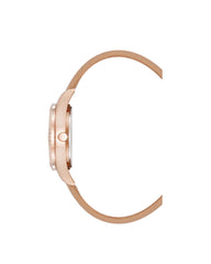 Butterfly Dial Leather Strap Watch in Tan / Rose Gold - Anne Klein