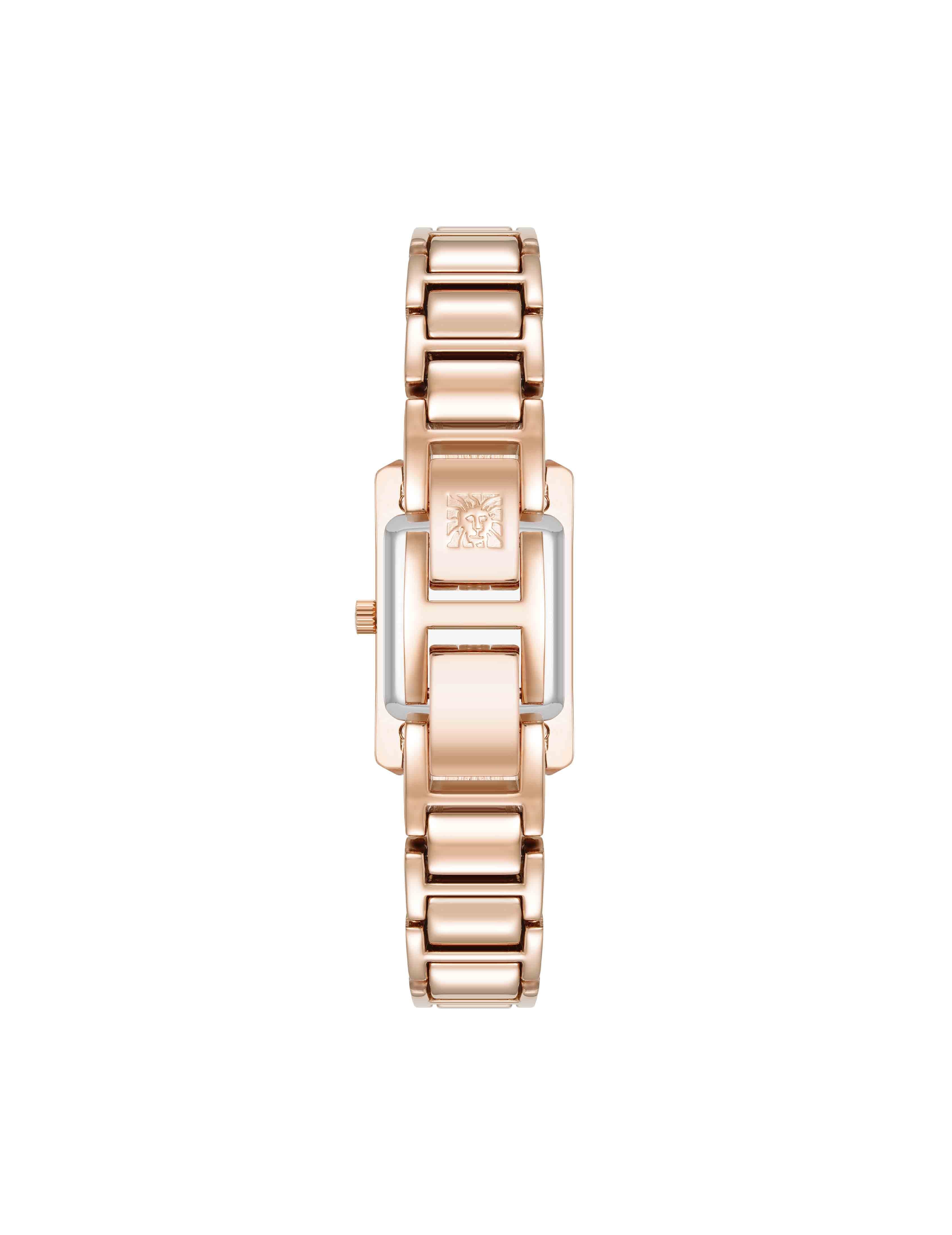 Rectangular Roman Numeral Watch - Anne Klein Rose-Tone