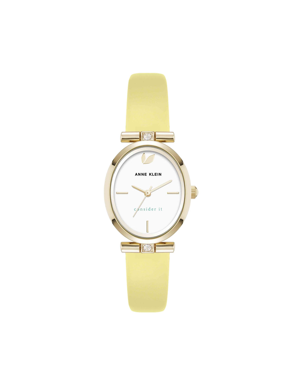 Oval Case Leather Watch - Anne Klein Yellow/Gold-Tone