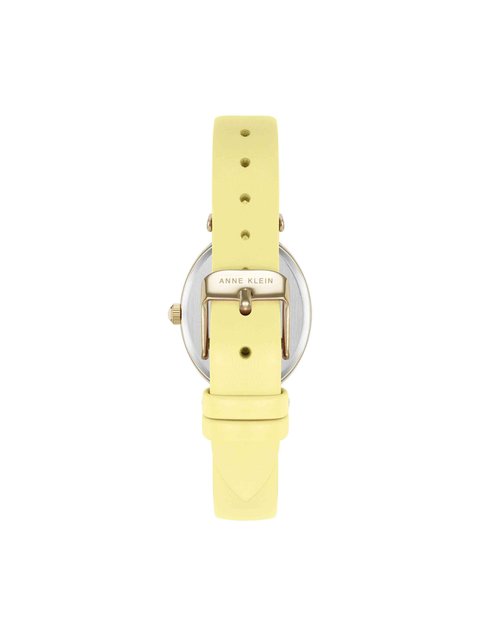 Oval Case Leather Watch - Anne Klein Yellow/Gold-Tone