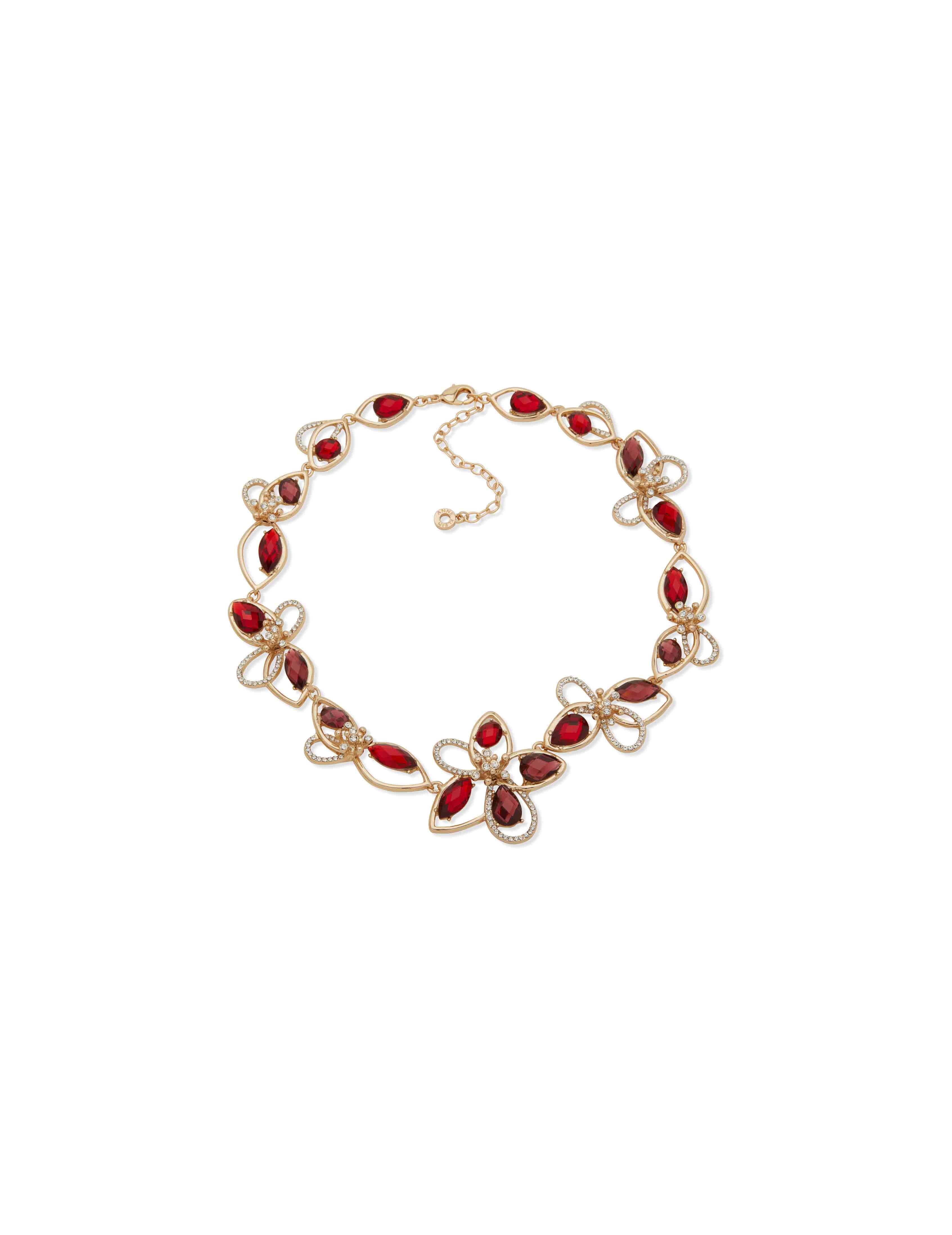 Floral station Drama Necklace - Anne Klein