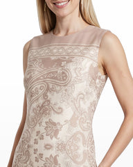 Sleeveless Sheath Dress - Anne Klein LATTE MULTI