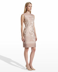 Sleeveless Sheath Dress - Anne Klein LATTE MULTI
