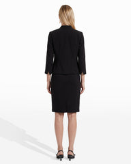 Stand Collar Blazer in Fluid Crepe - Anne Klein Anne Black