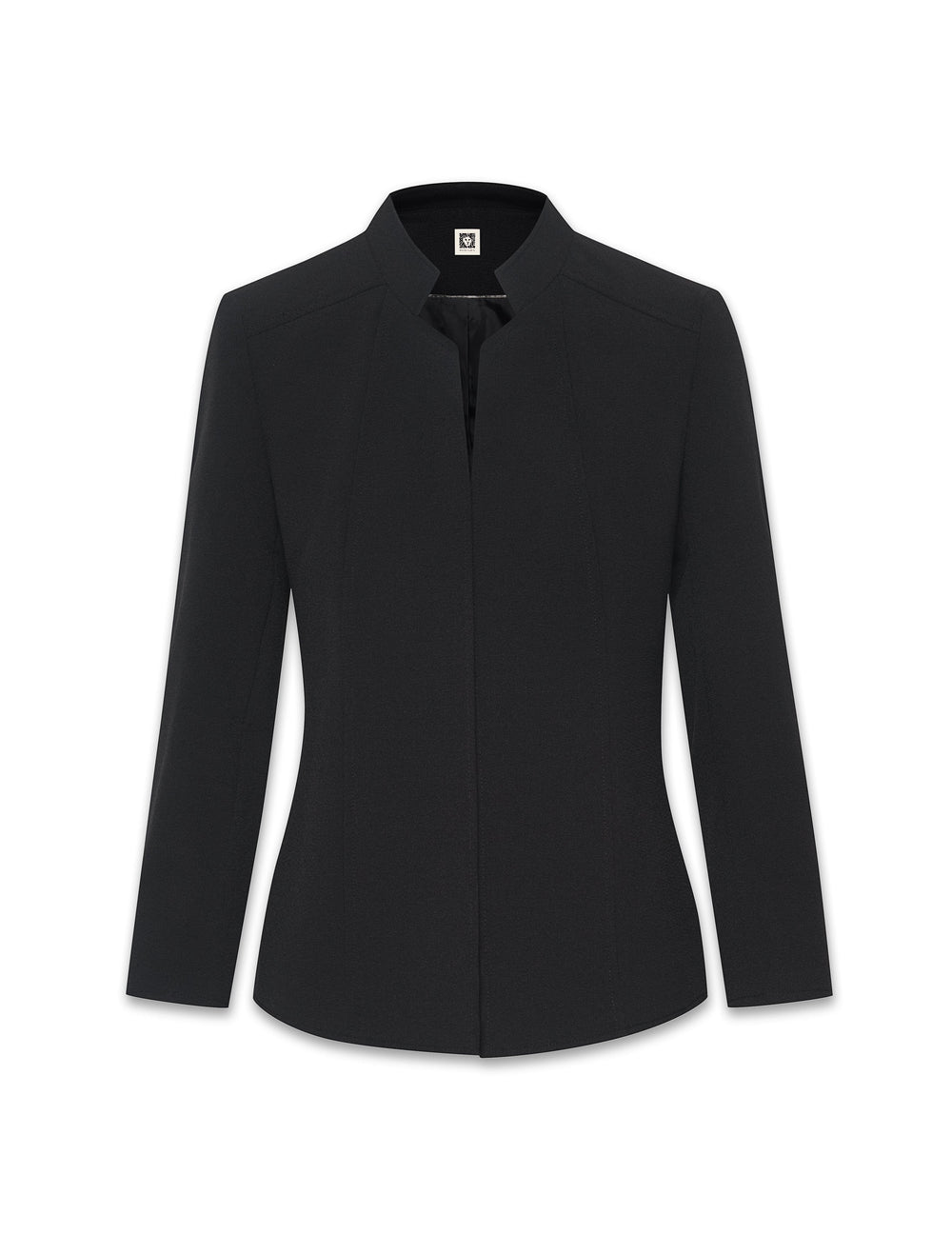 Stand Collar Blazer in Fluid Crepe - Anne Klein Anne Black