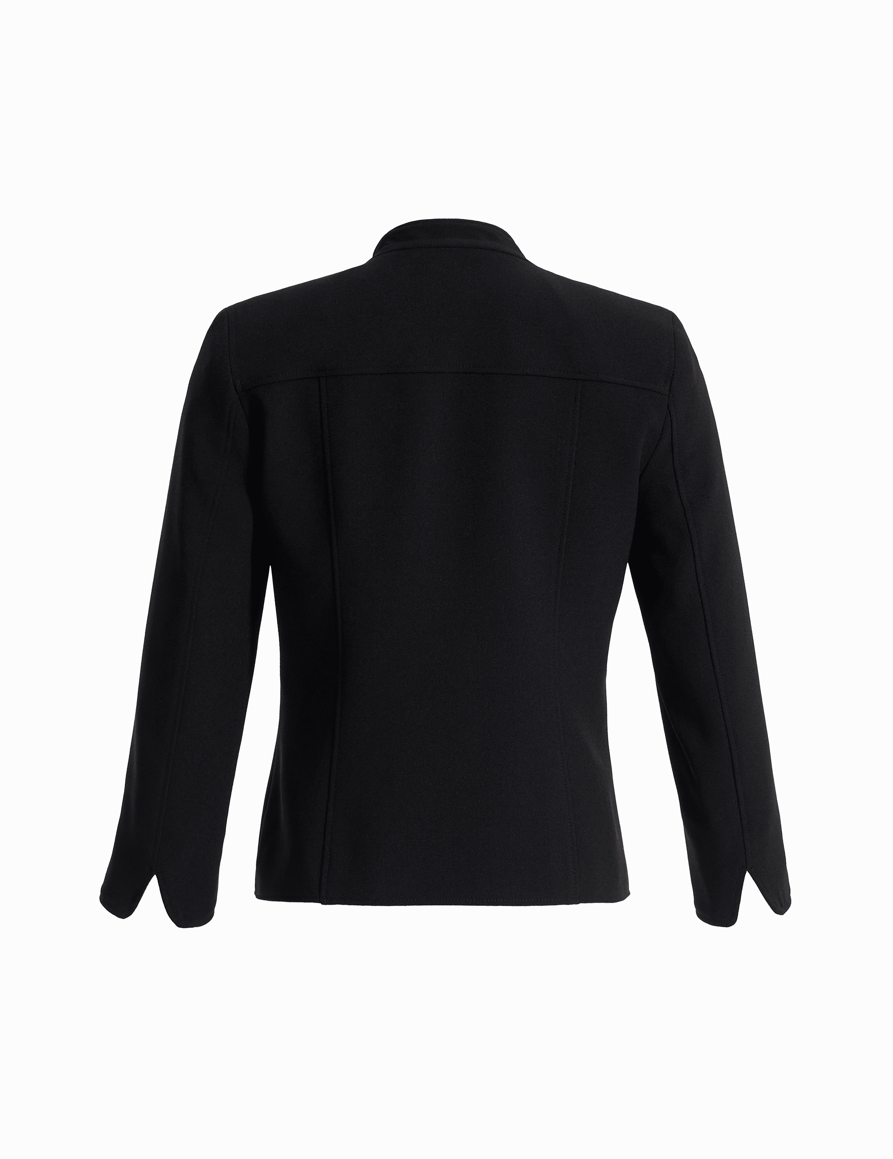 Stand Collar Blazer in Fluid Crepe - Anne Klein Anne Black