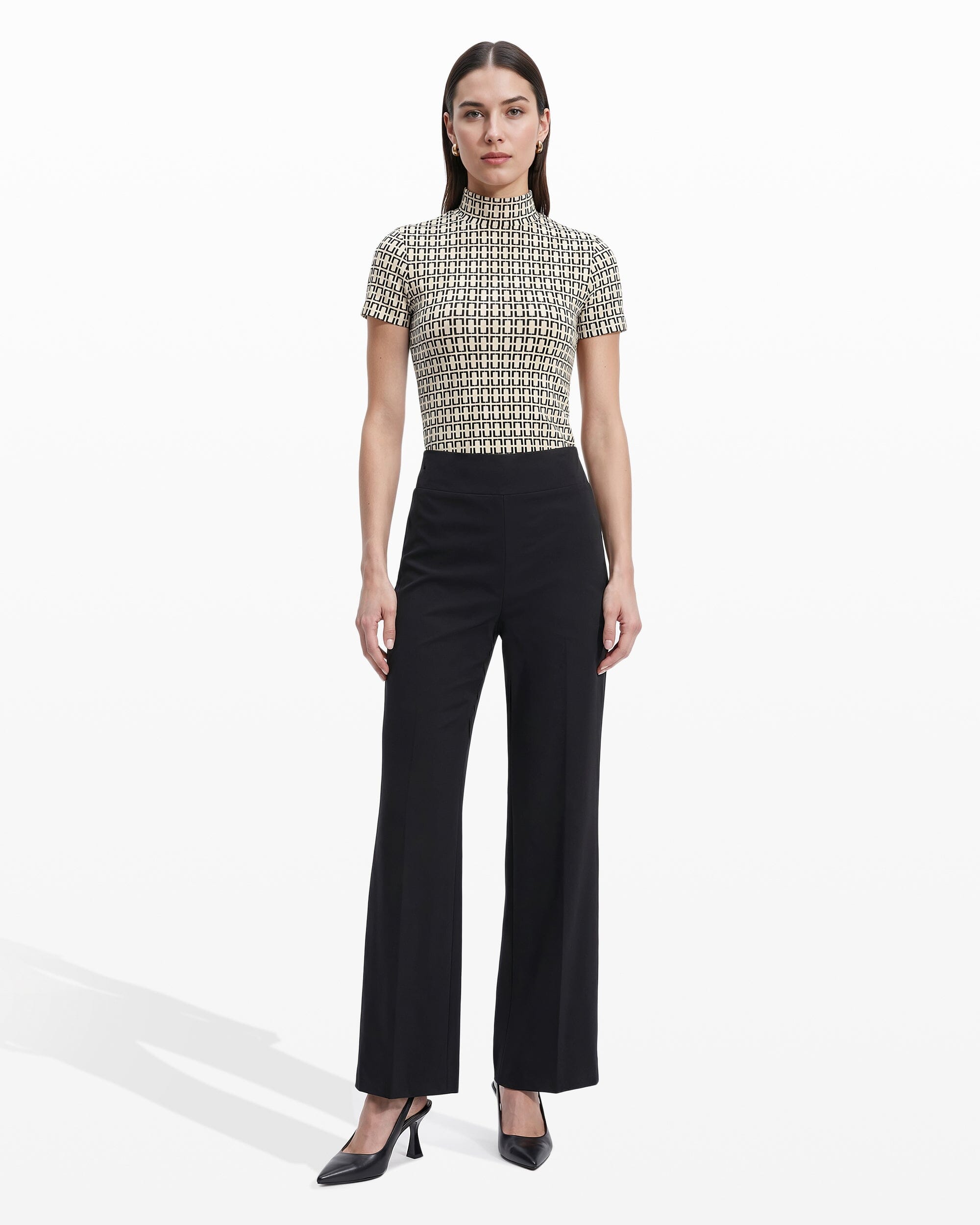 Pull On Wide Leg Pant in Black - Anne Klein Anne Black