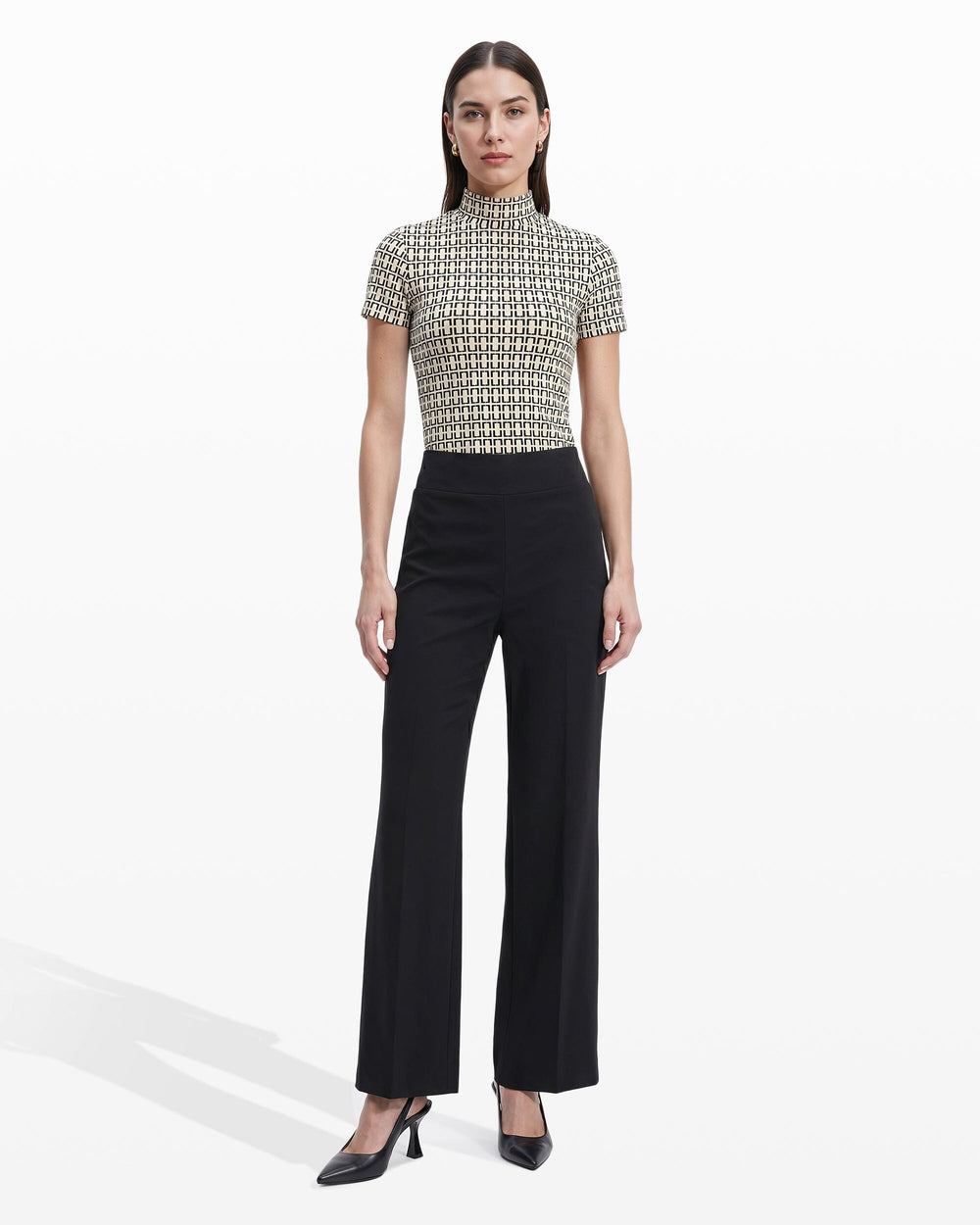 Pull On Wide Leg Pant in Black - Anne Klein Anne Black