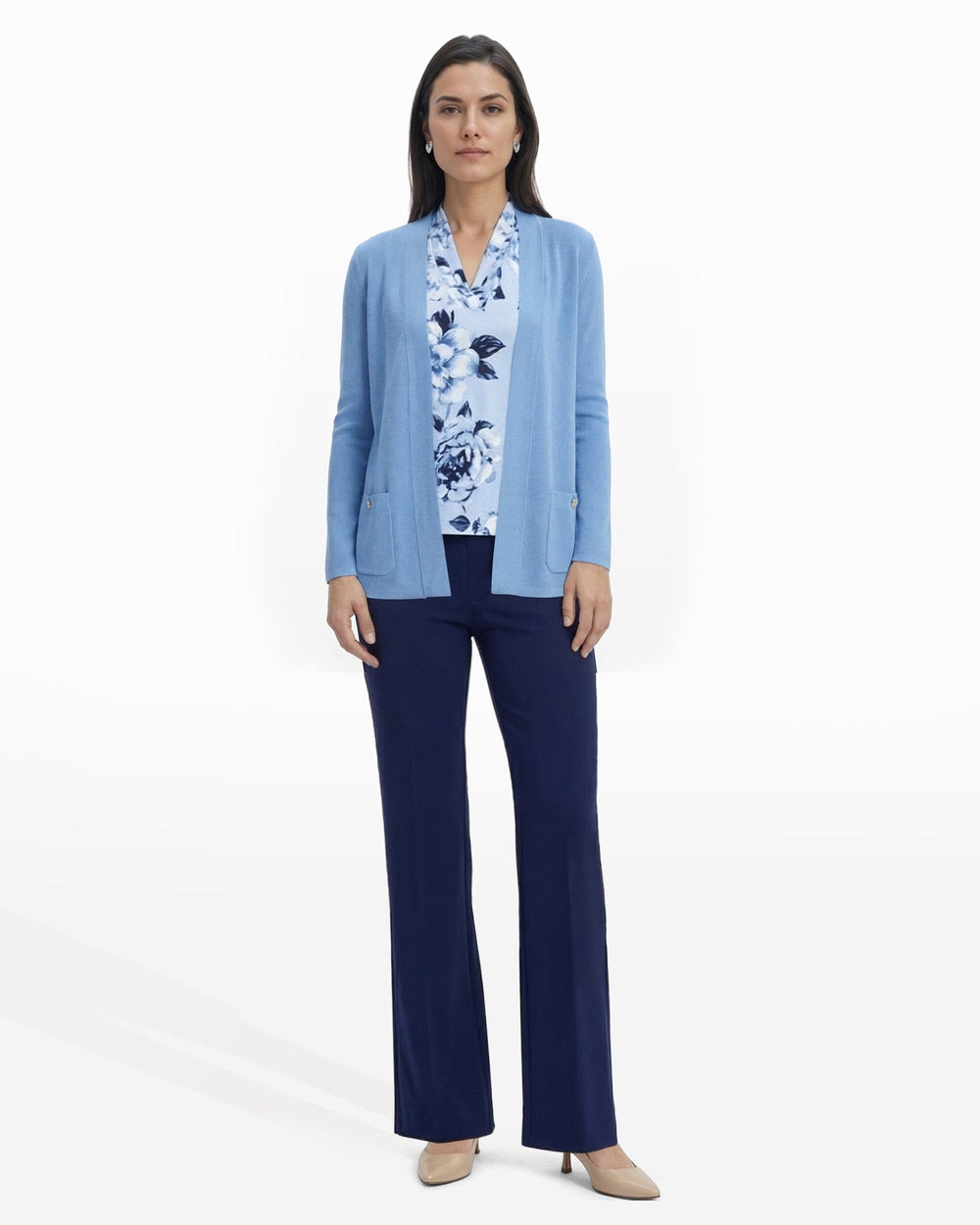 Malibu Kissing Front Cardigan - Anne Klein LAGOON