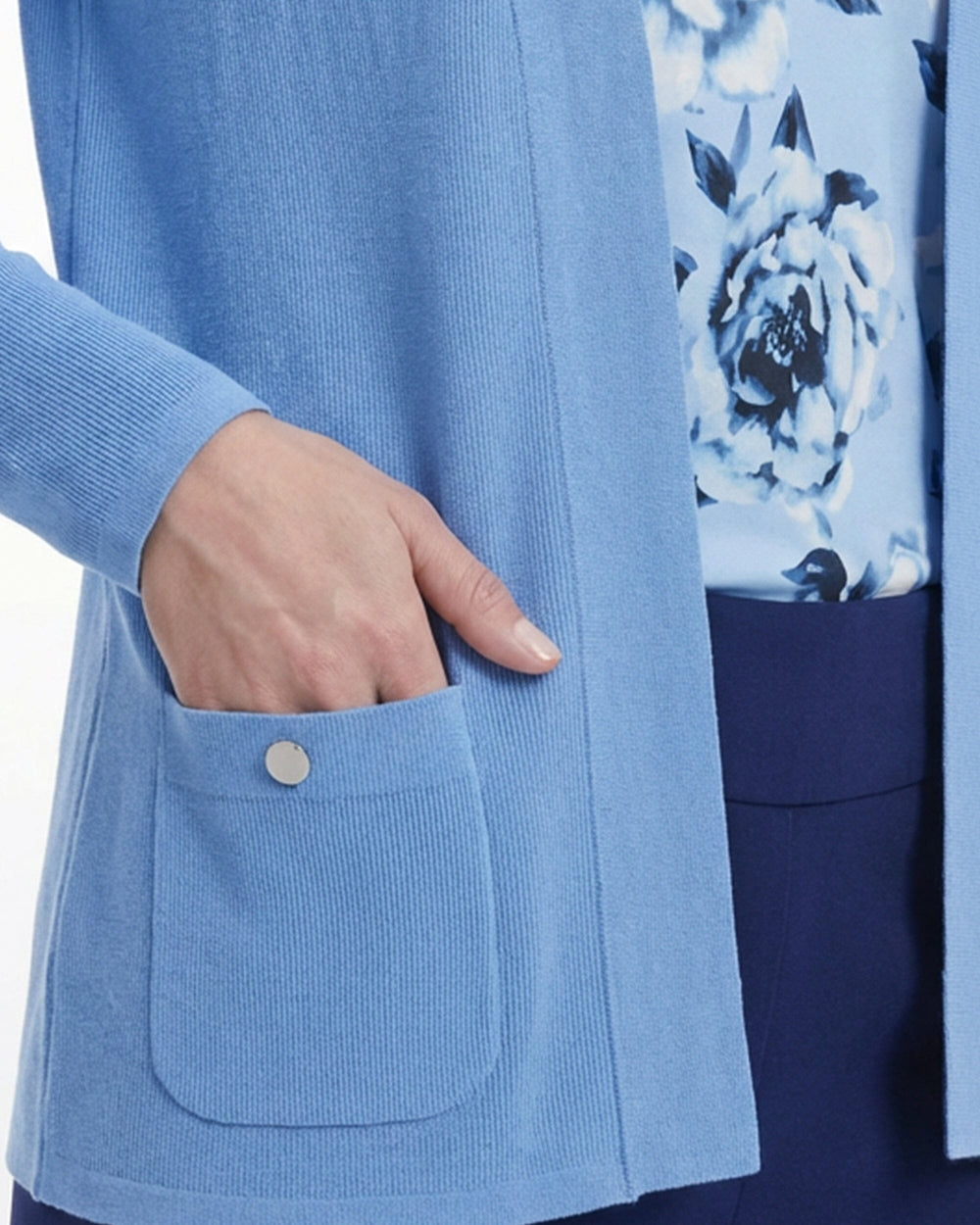 Malibu Kissing Front Cardigan - Anne Klein LAGOON
