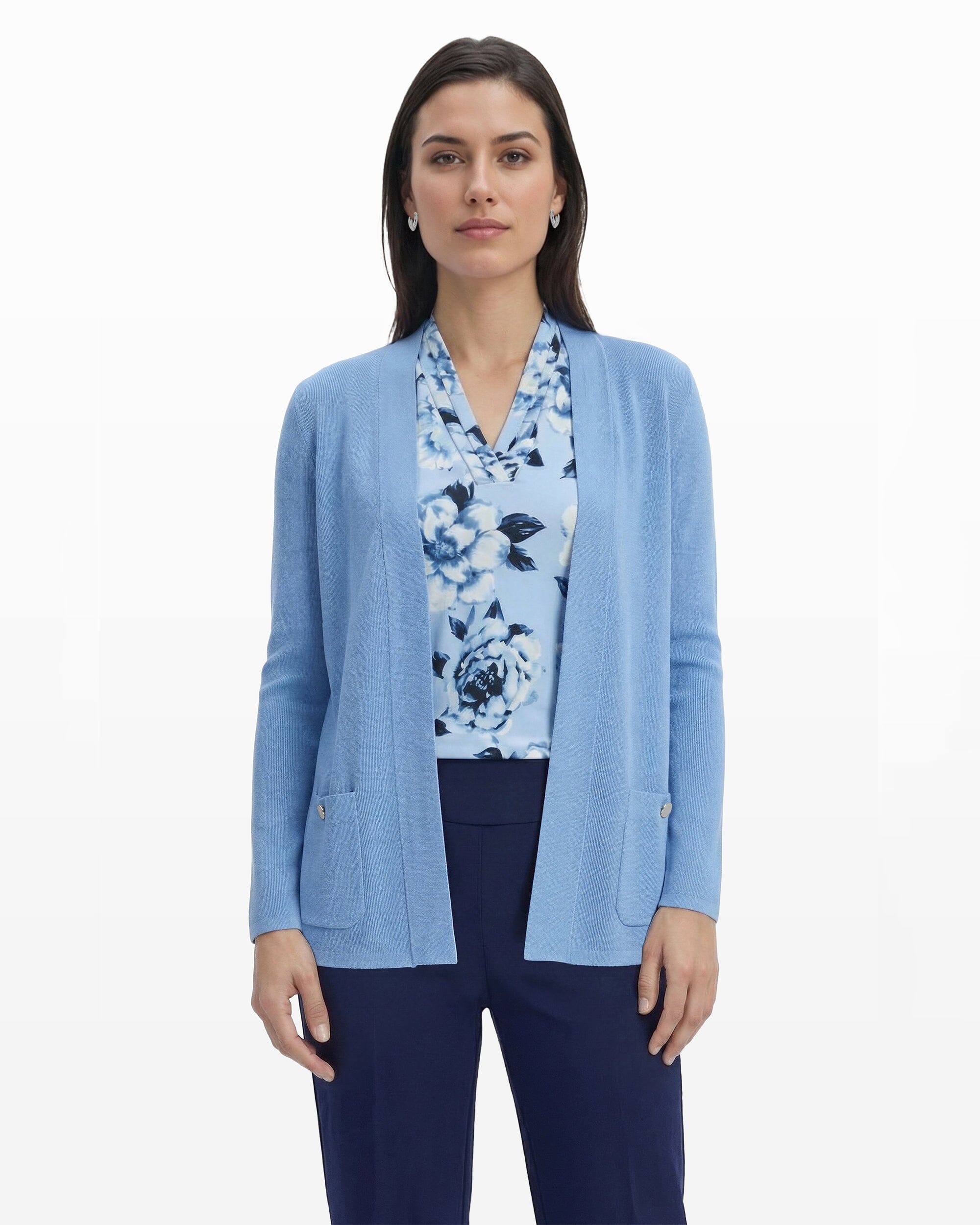 Malibu Kissing Front Cardigan - Anne Klein LAGOON