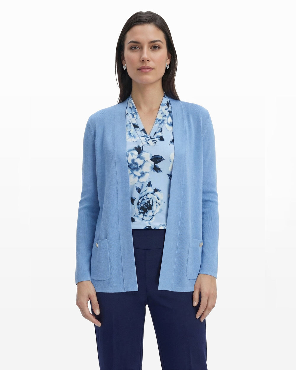 Malibu Kissing Front Cardigan - Anne Klein LAGOON