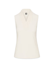 Petite V-Neck Triple Pleat Top - Anne Klein Anne White