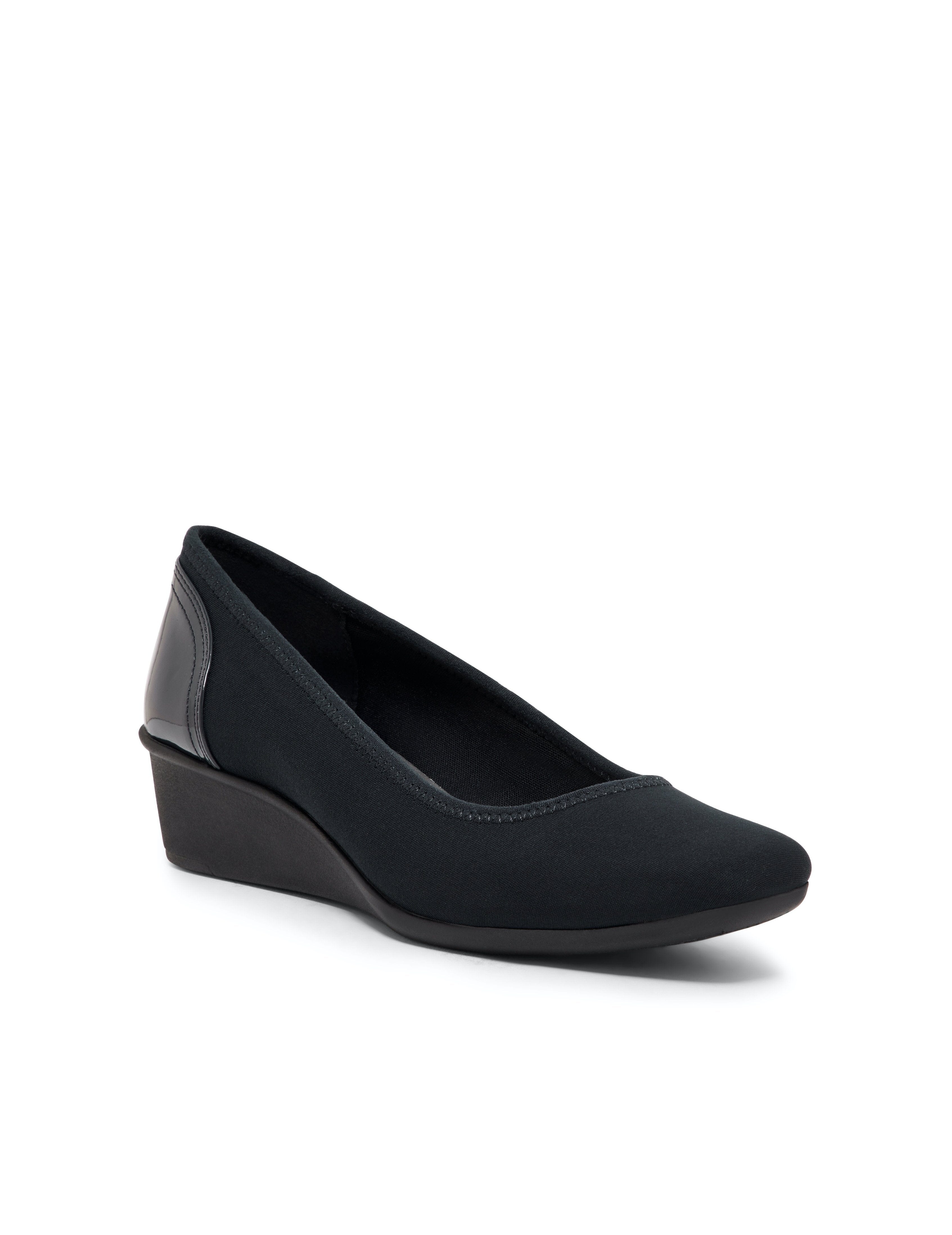 Wisher Wedges Black - Anne Klein Black Multi Fabric