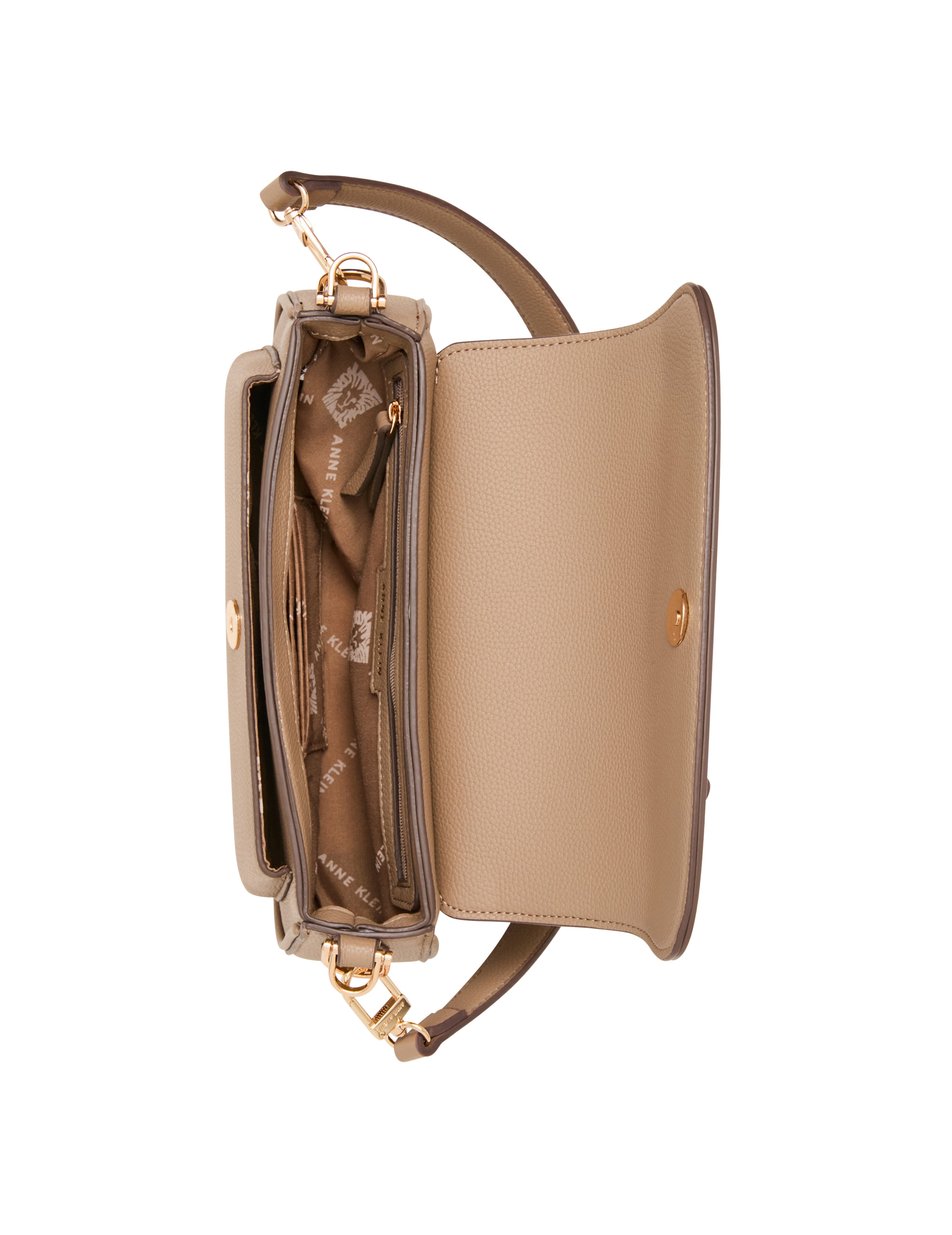 Tortoise Chain Link Shoulder Bag in Truffle - Anne Klein