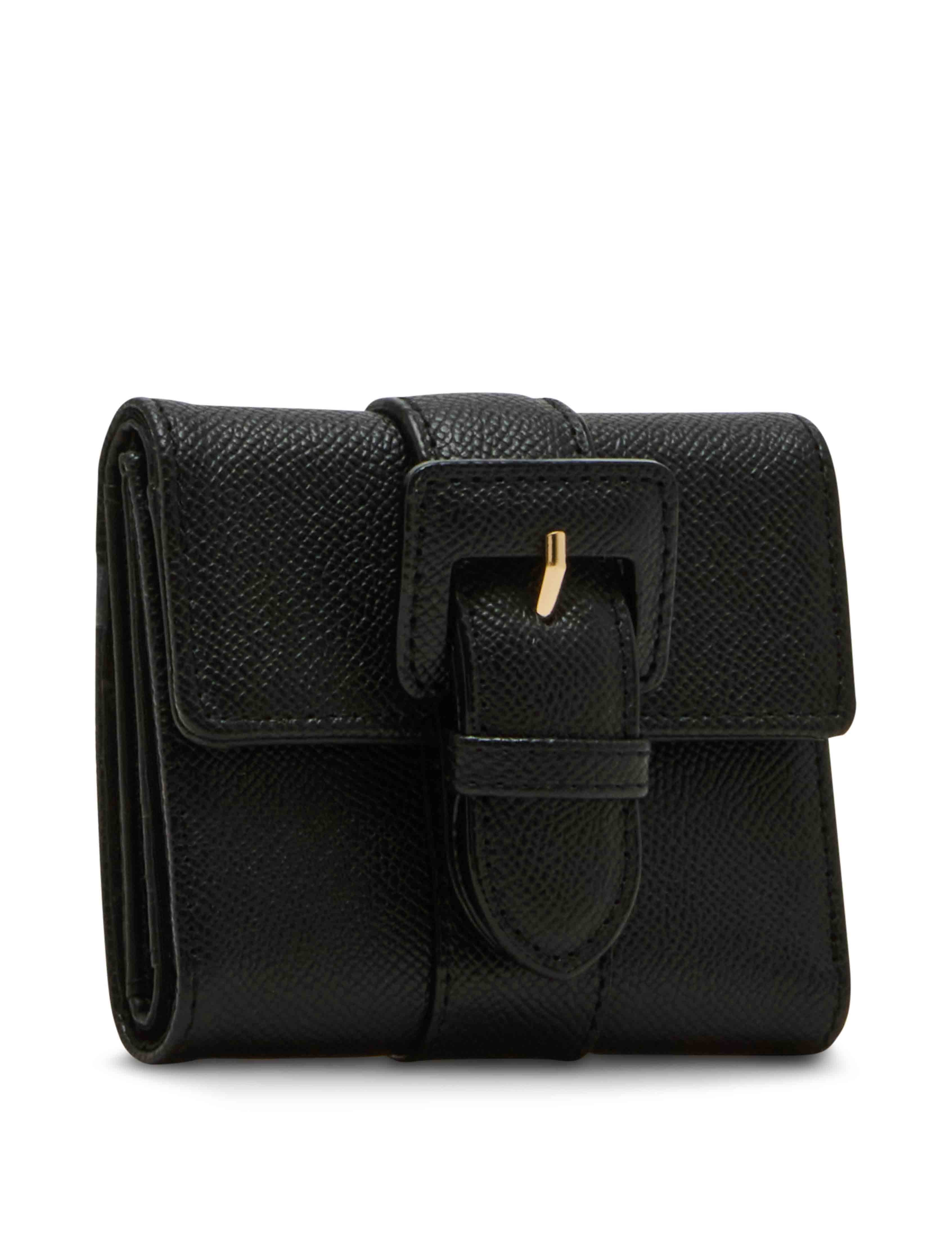 Covered Buckle Flap Wallet Gift Set, New Bordeaux - Anne Klein Black