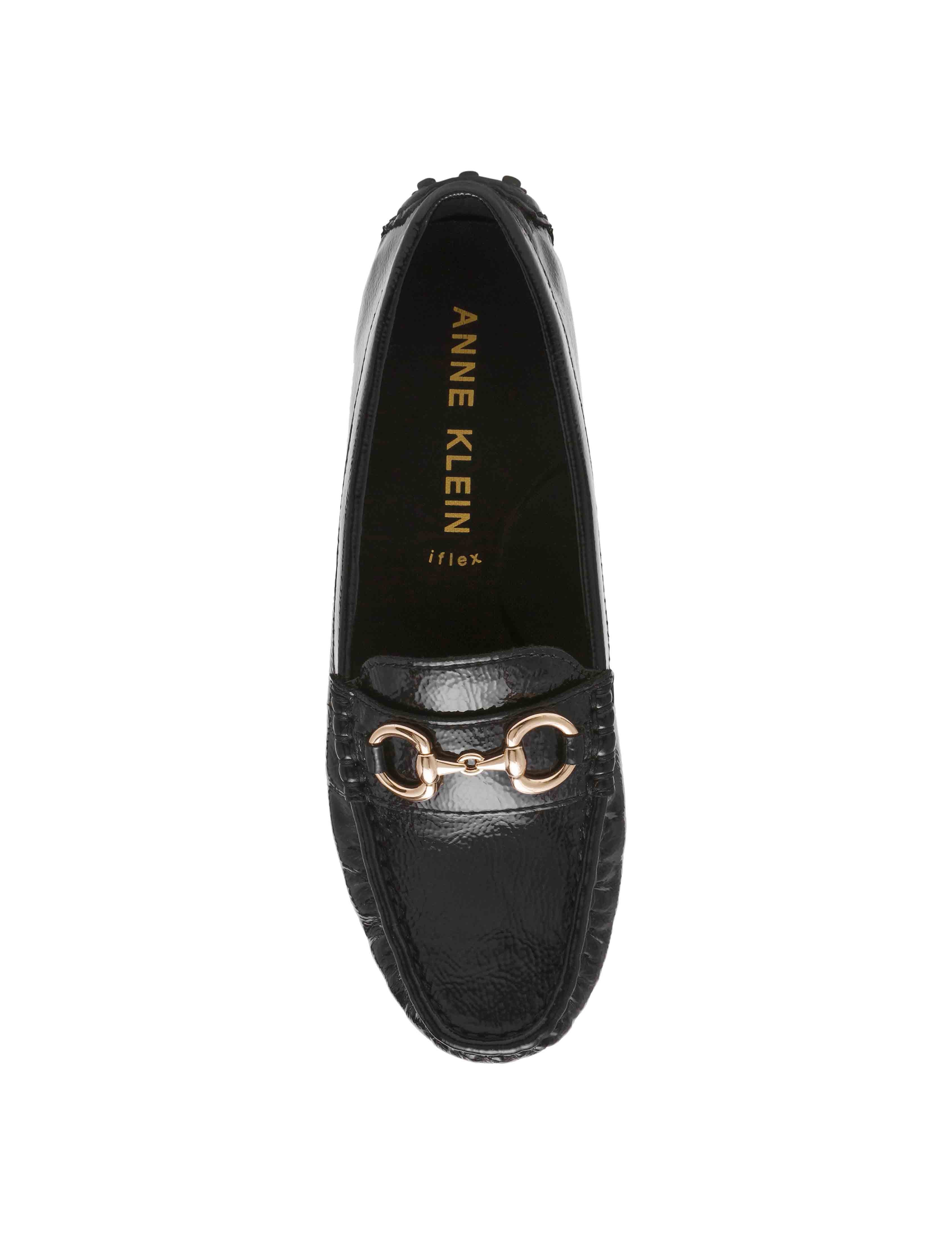 Chrystie Moccasin - Anne Klein Black Crinkle
