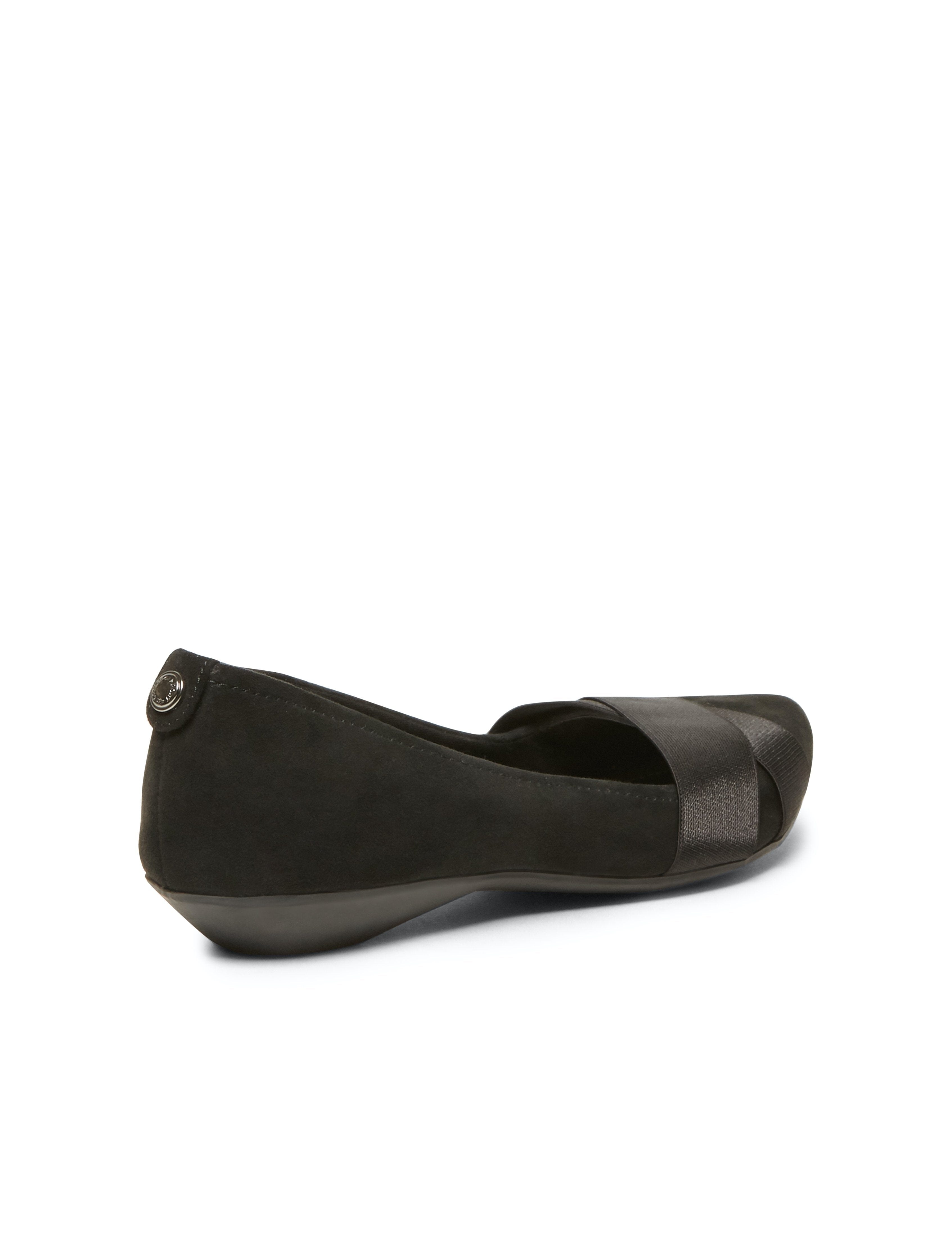 Oalise Flats Wide and Medium width - Anne Klein Black Fabric
