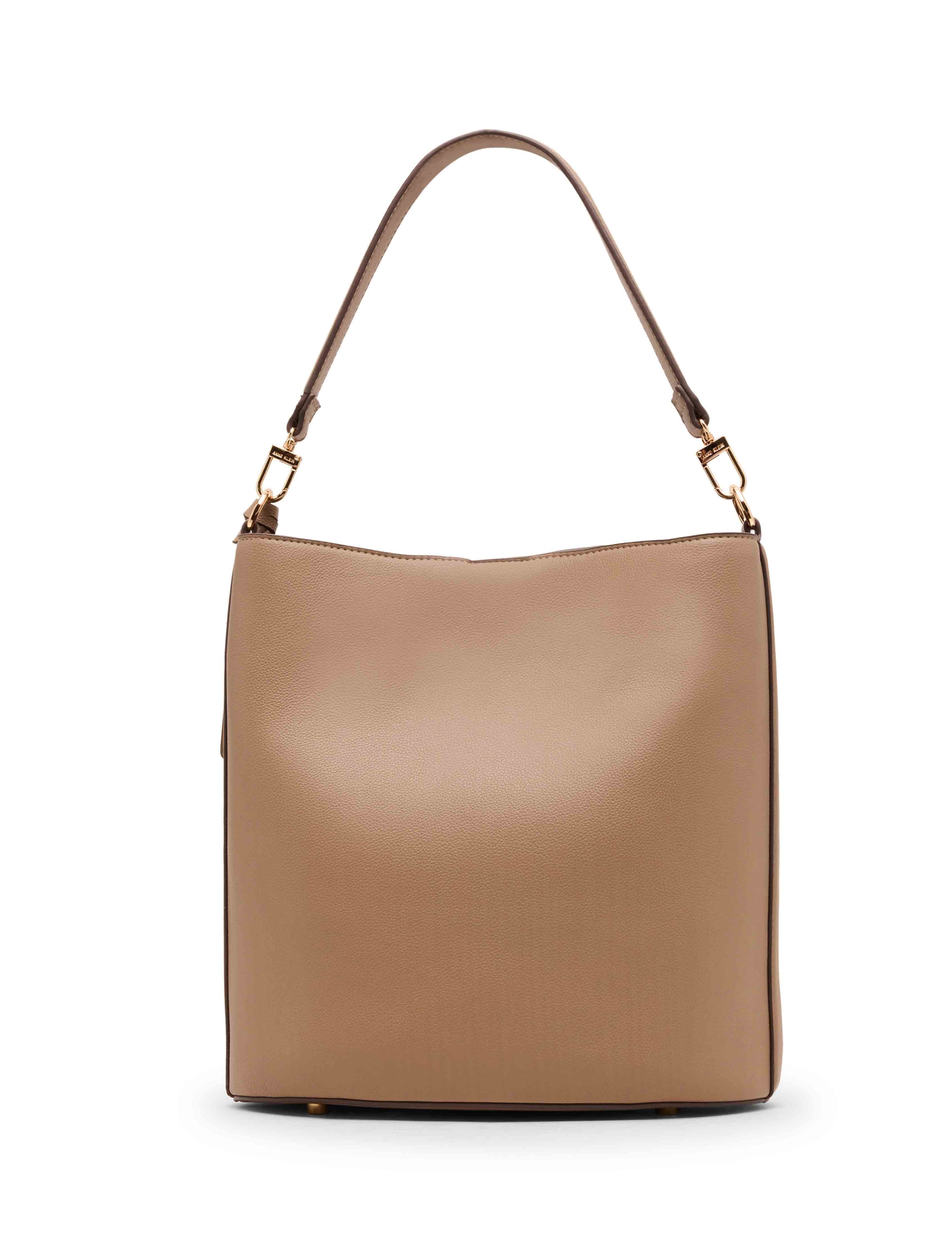 Medium Oval Turnlock Bucket with Convertible Strap - Anne Klein