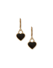 Heart Motif Earring - Gold Jet - Anne Klein