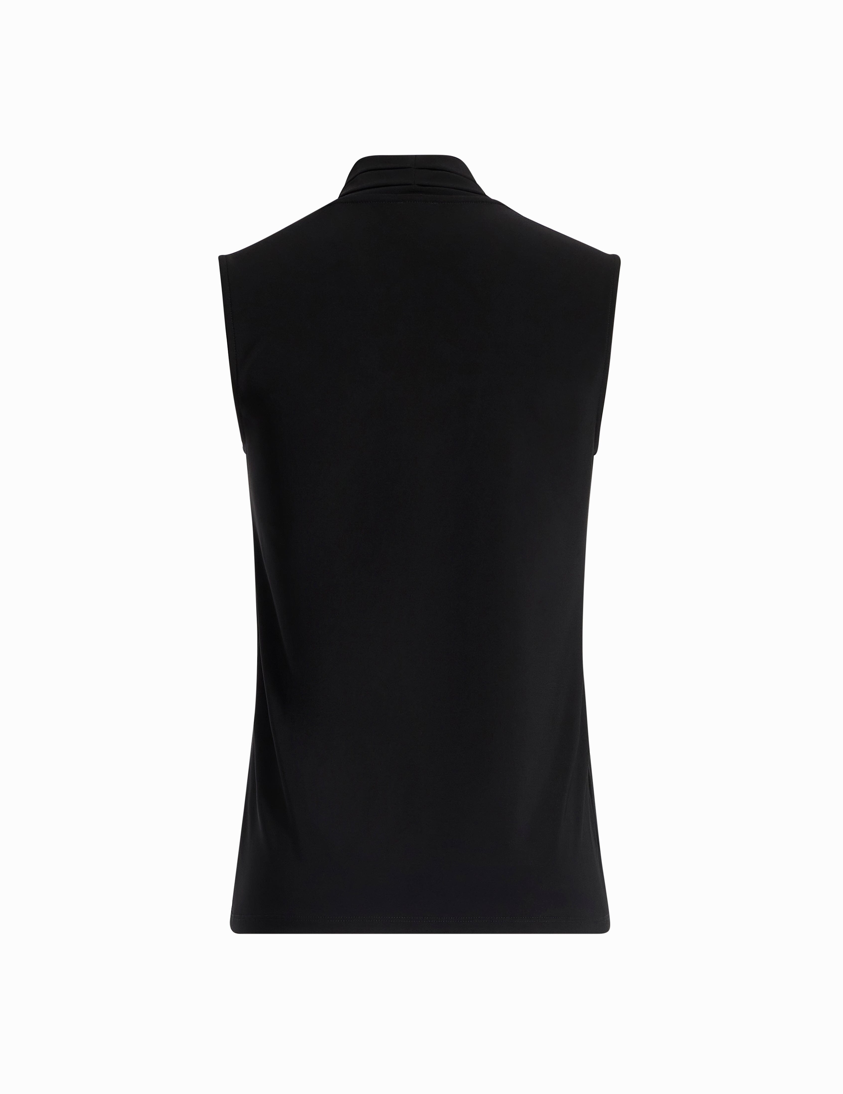 V-Neck Triple Pleat Sleeveless Top - Anne Klein Anne Black