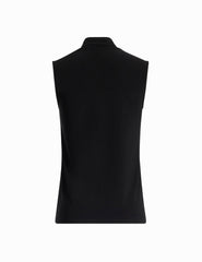 V-Neck Triple Pleat Sleeveless Top - Anne Klein Anne Black