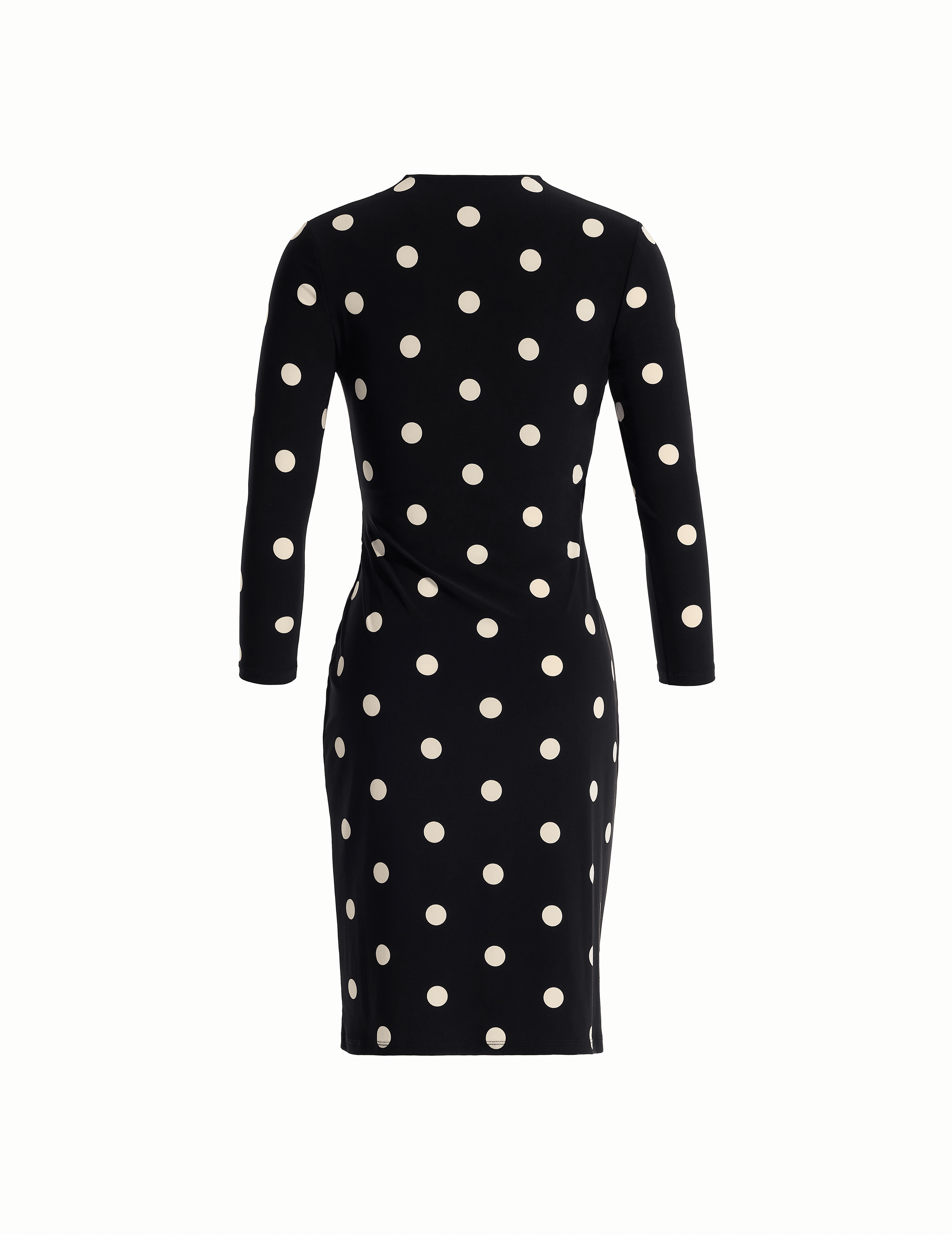 Dot Print Faux Wrap Dress - Anne Klein Anne Black/Anne White