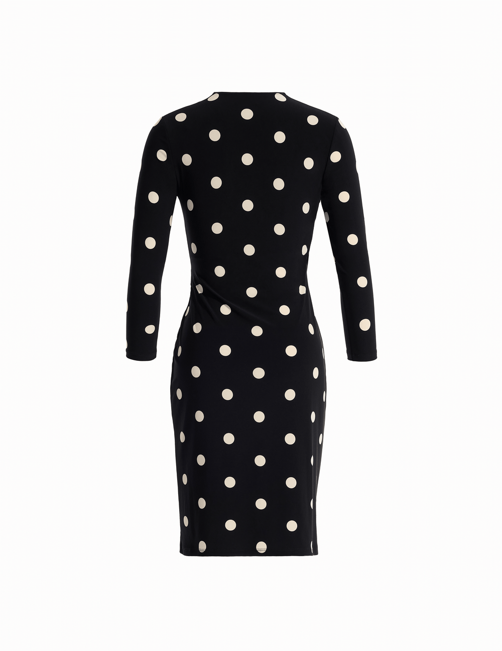 Dot Print Faux Wrap Dress - Anne Klein Anne Black/Anne White
