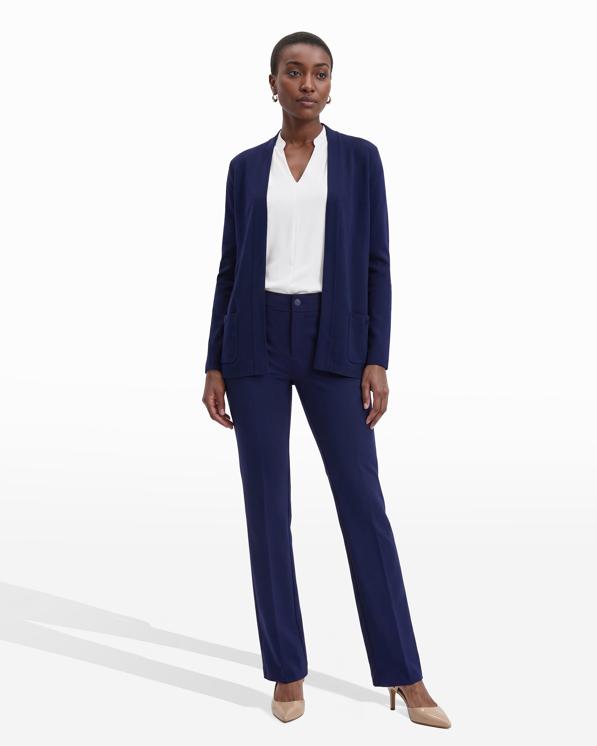 Open-Front Cardigan with Pockets - Anne Klein Distant Mountain