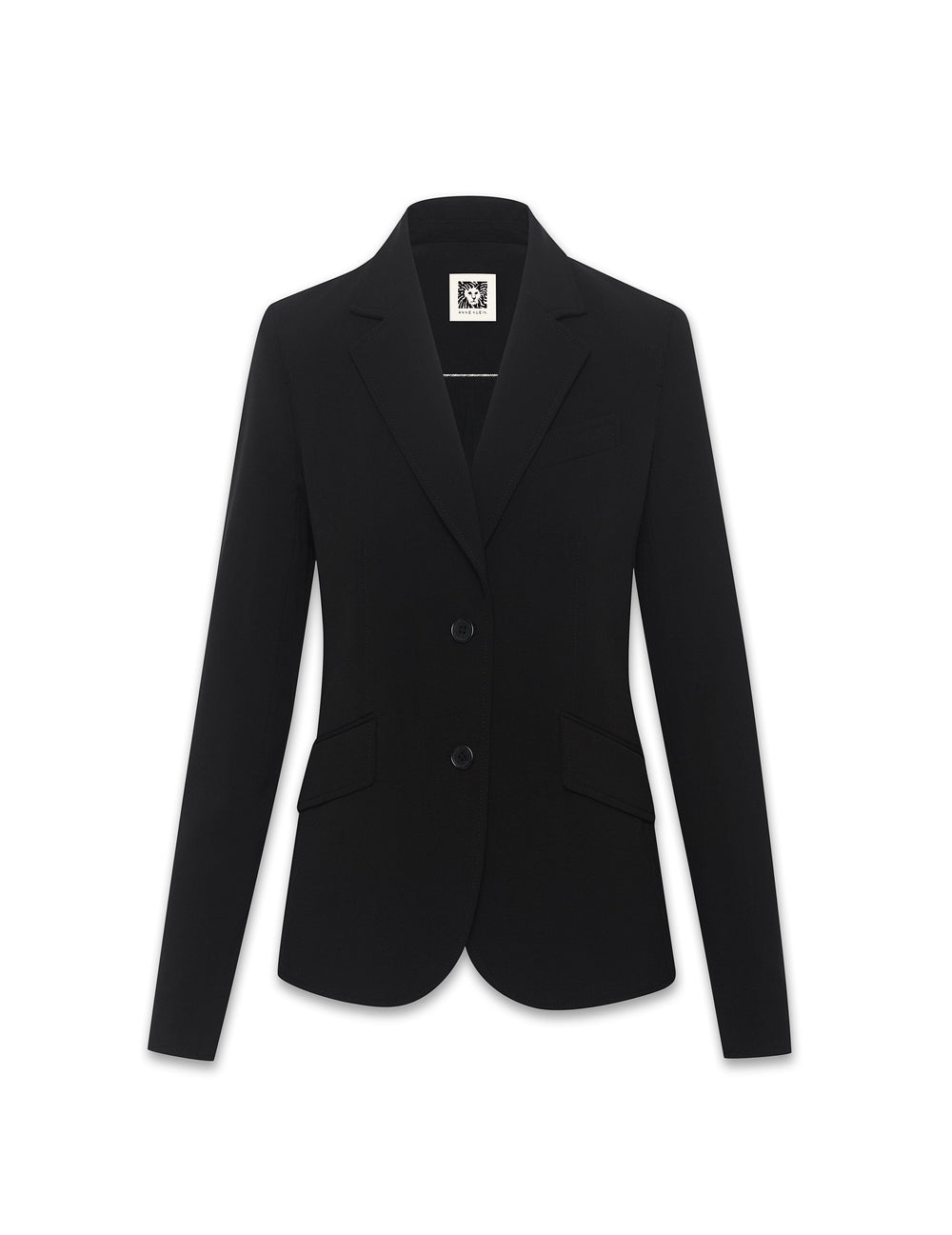 Notch Collar 2 Button Blazer in Black - Anne Klein Anne Black