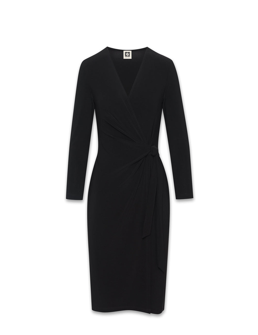 Faux Wrap Dress in Black - Anne Klein Anne Black